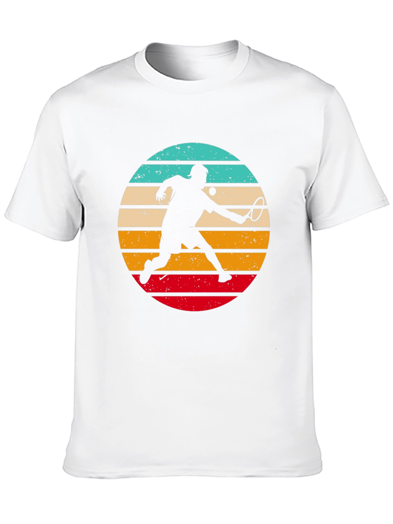 Retro Tennis Player Black T-Shirt