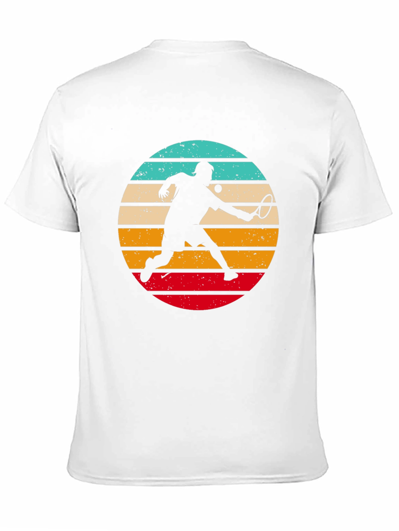 Retro Tennis Player Black T-Shirt