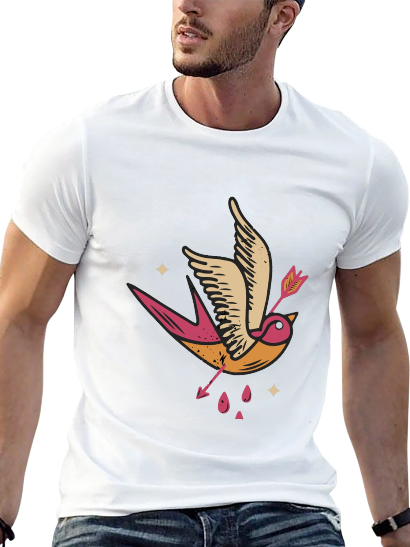 Swallow & Arrow Graphic Tee - Black