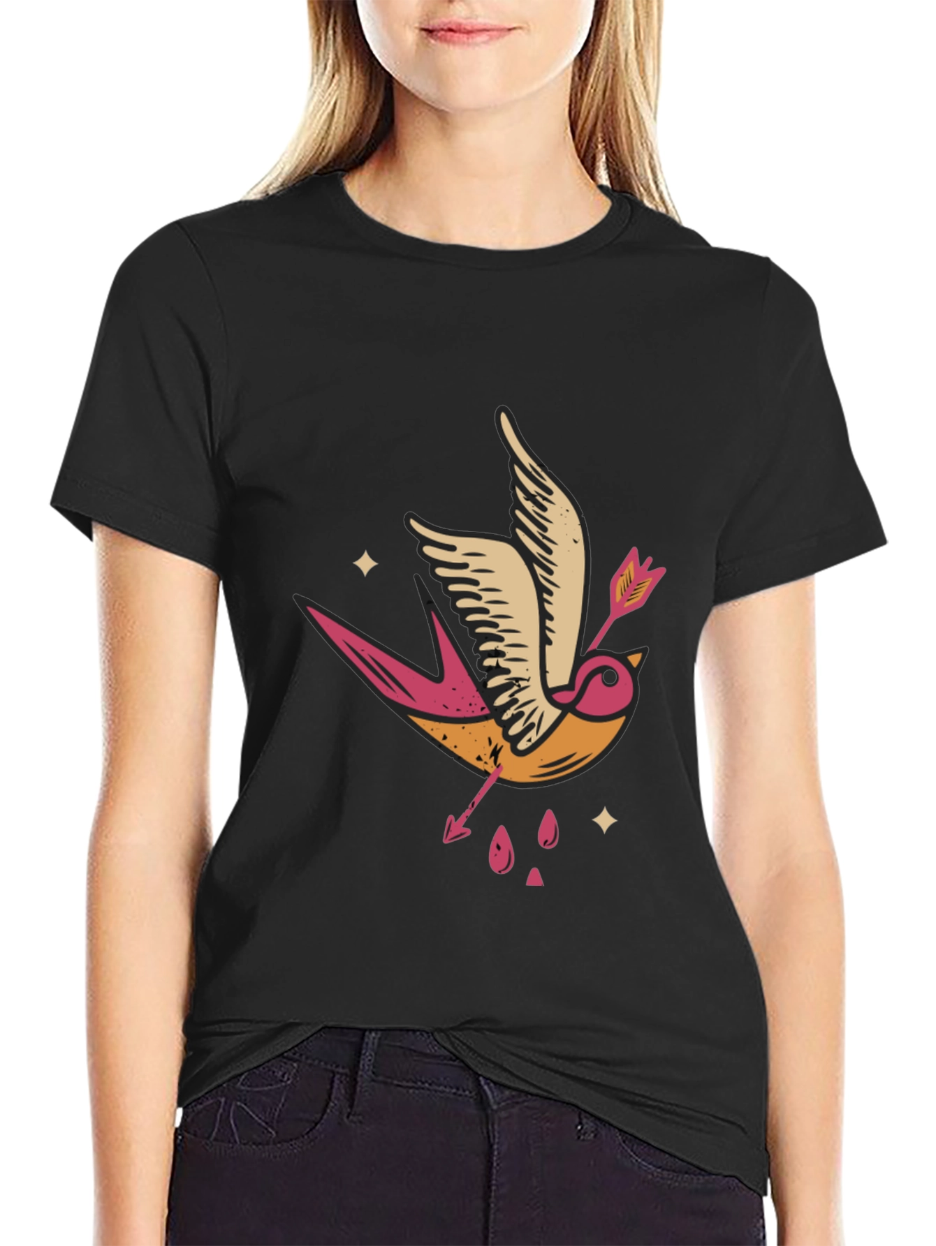 Swallow & Arrow Graphic Tee - Black