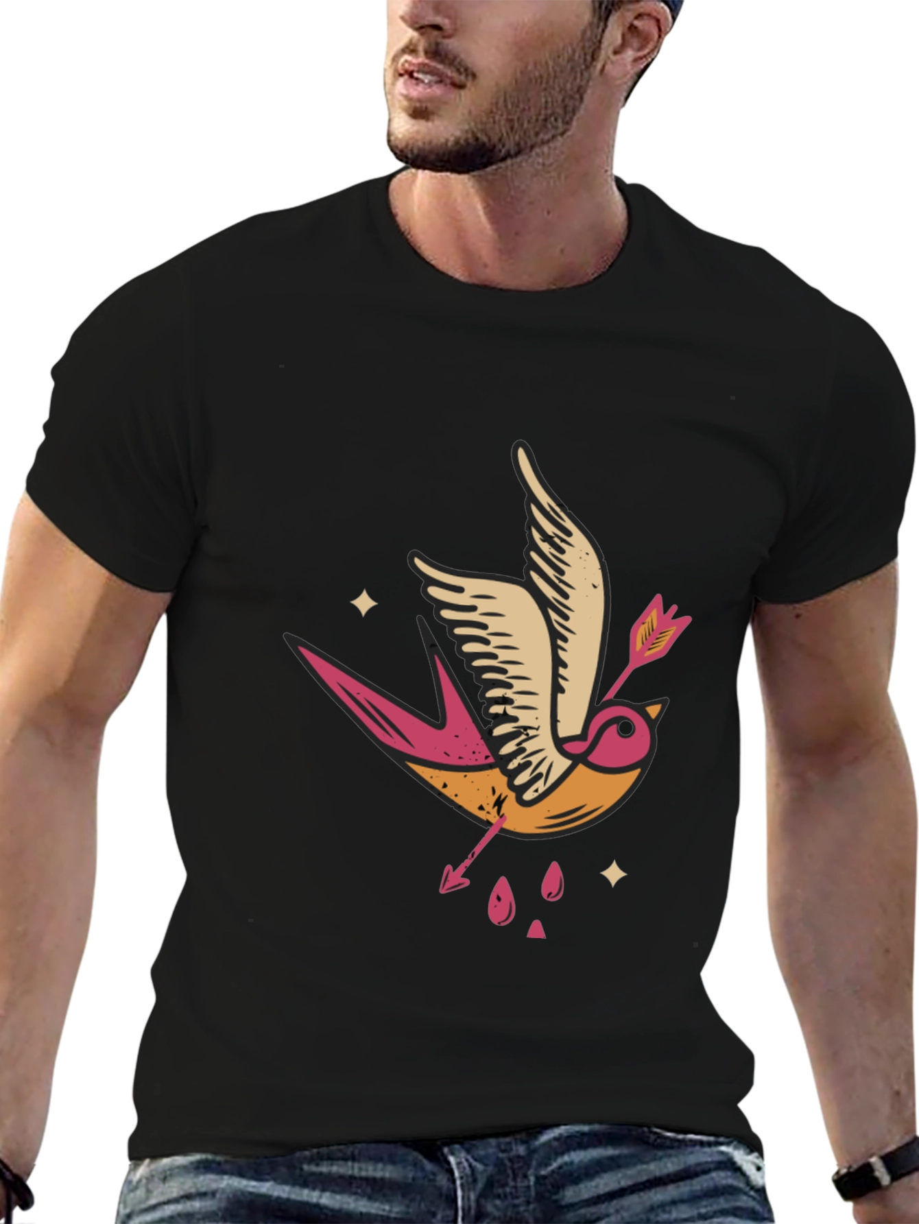 Swallow & Arrow Graphic Tee - Black