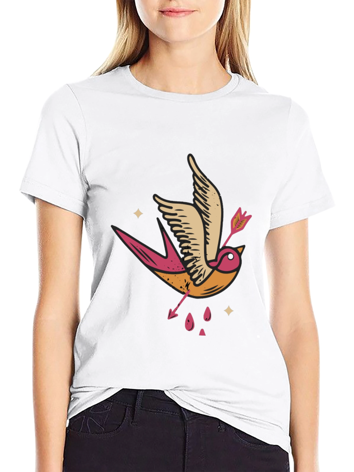 Swallow & Arrow Graphic Tee - Black