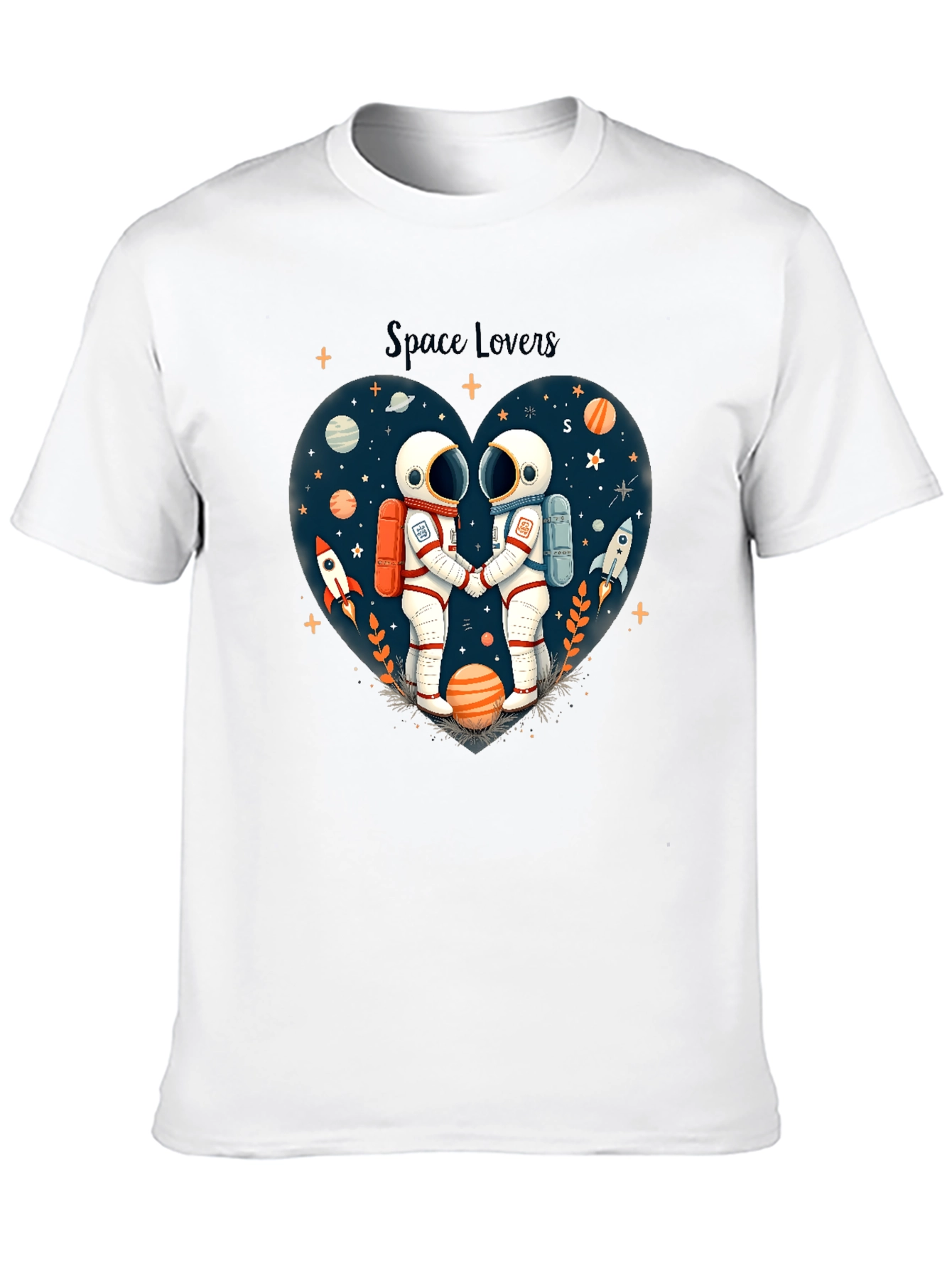 Space Lovers Graphic Tee - Unisex Astronaut Design