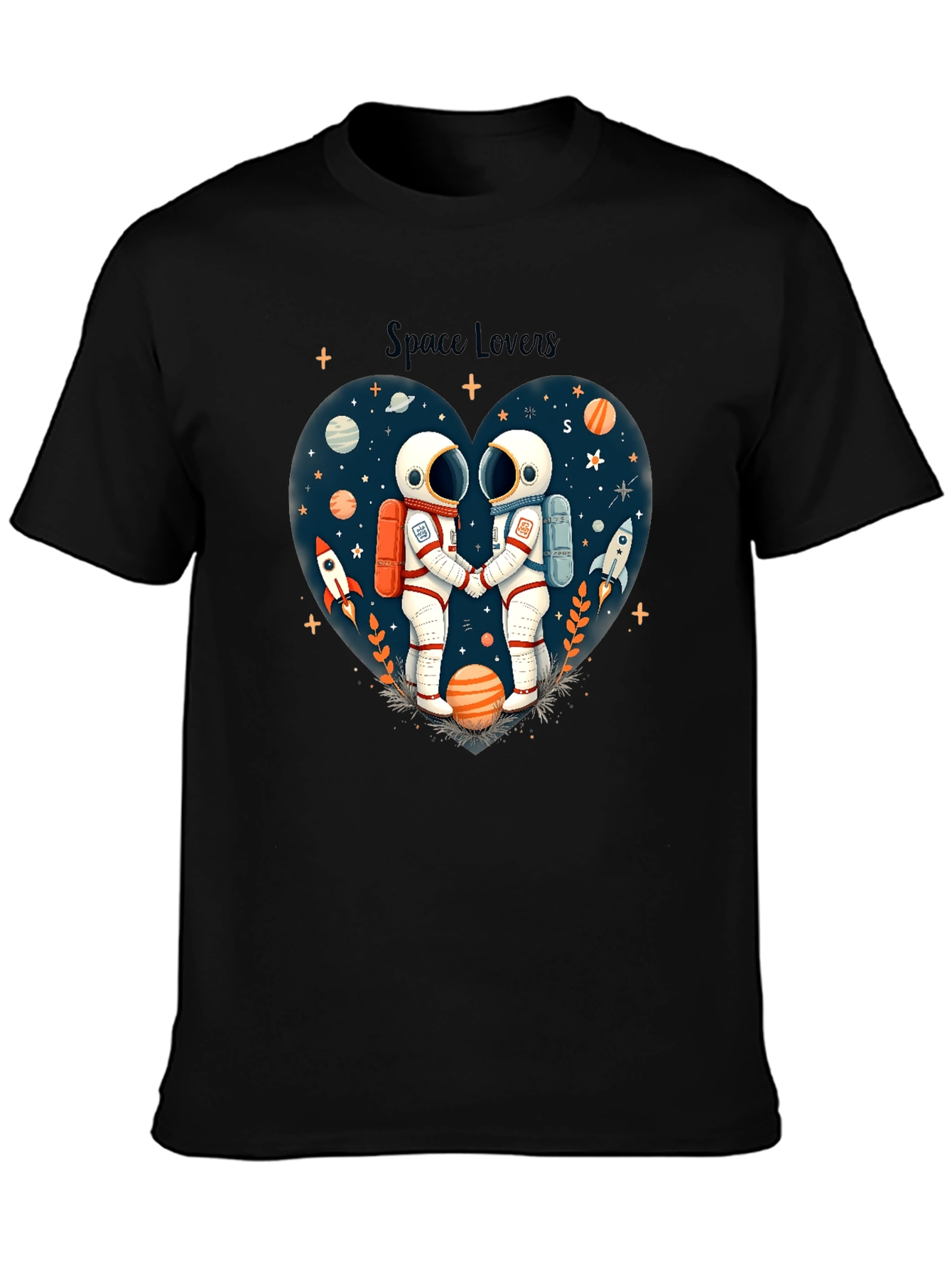Space Lovers Graphic Tee - Unisex Astronaut Design