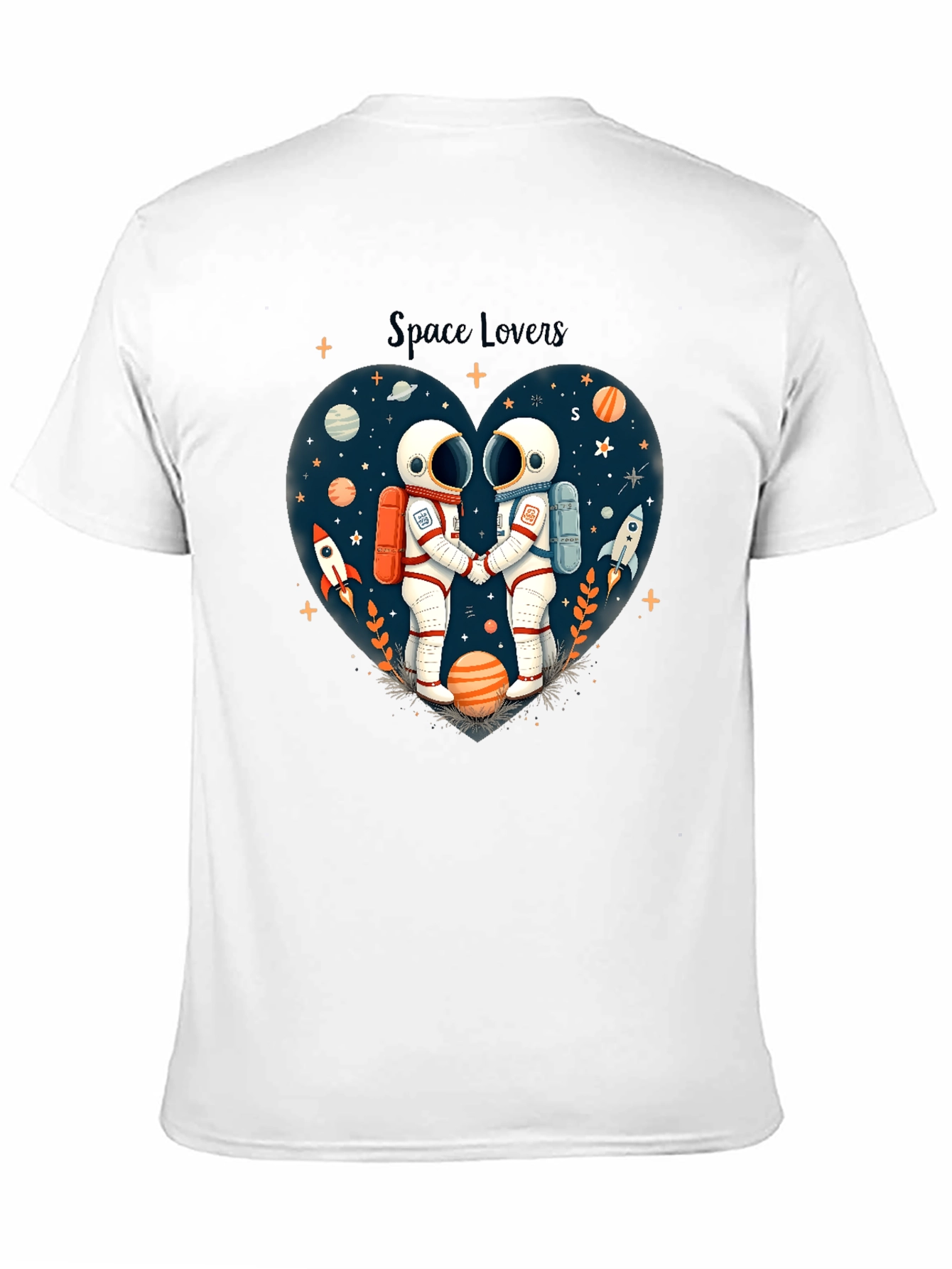 Space Lovers Graphic Tee - Unisex Astronaut Design