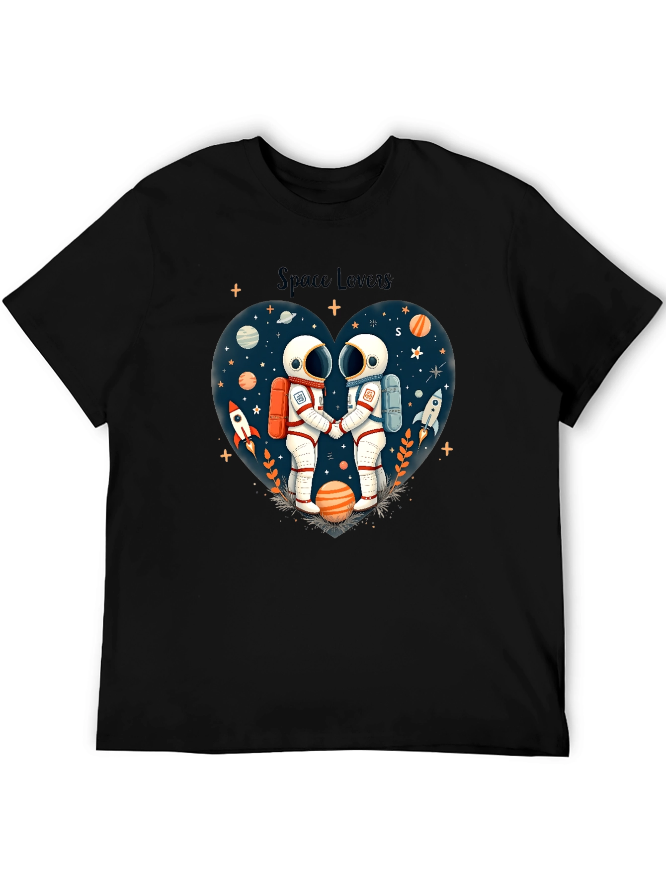Space Lovers Graphic Tee - Unisex Astronaut Design