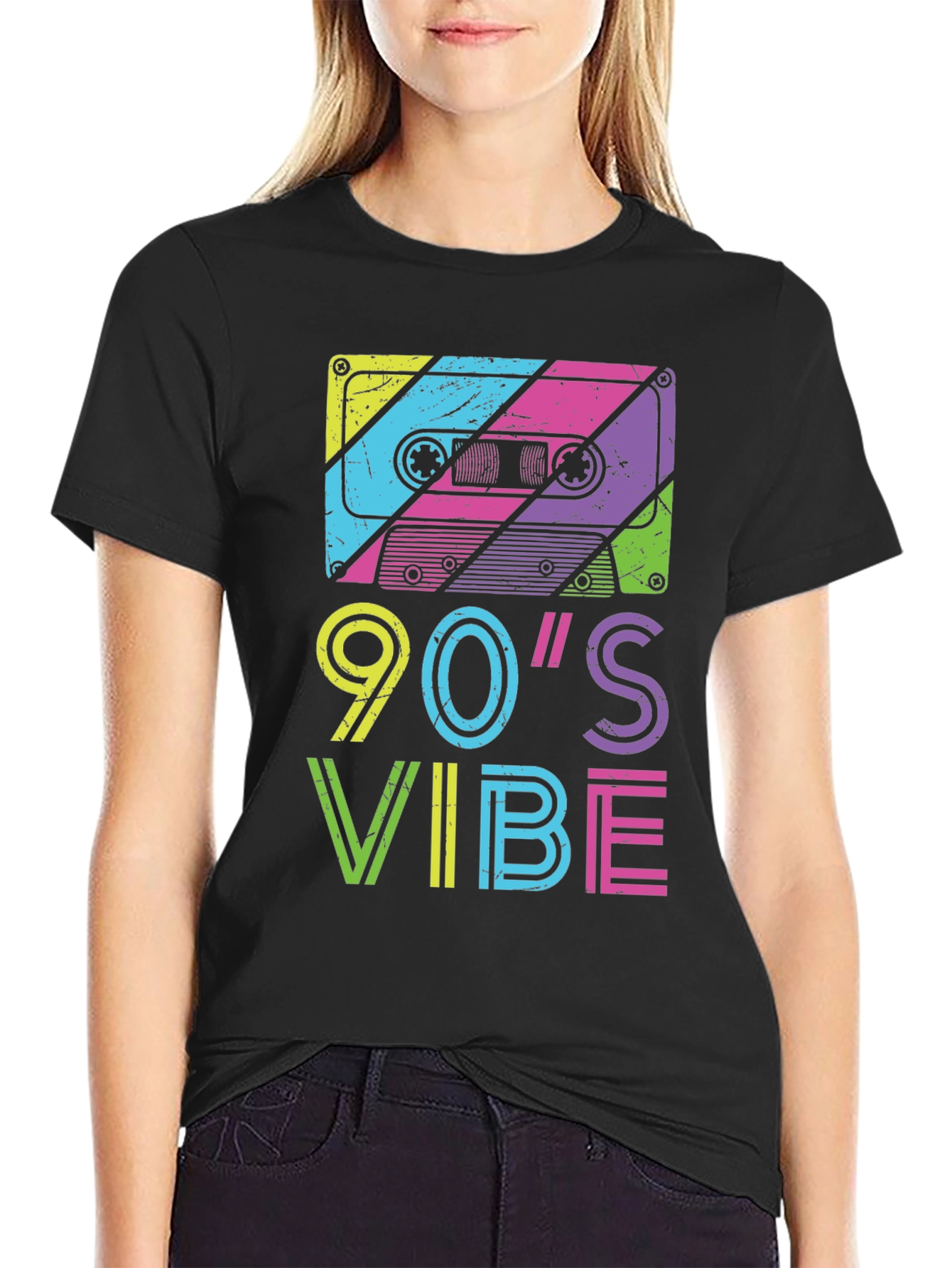 90s Vibe Graphic Tee - Retro Cassette Design