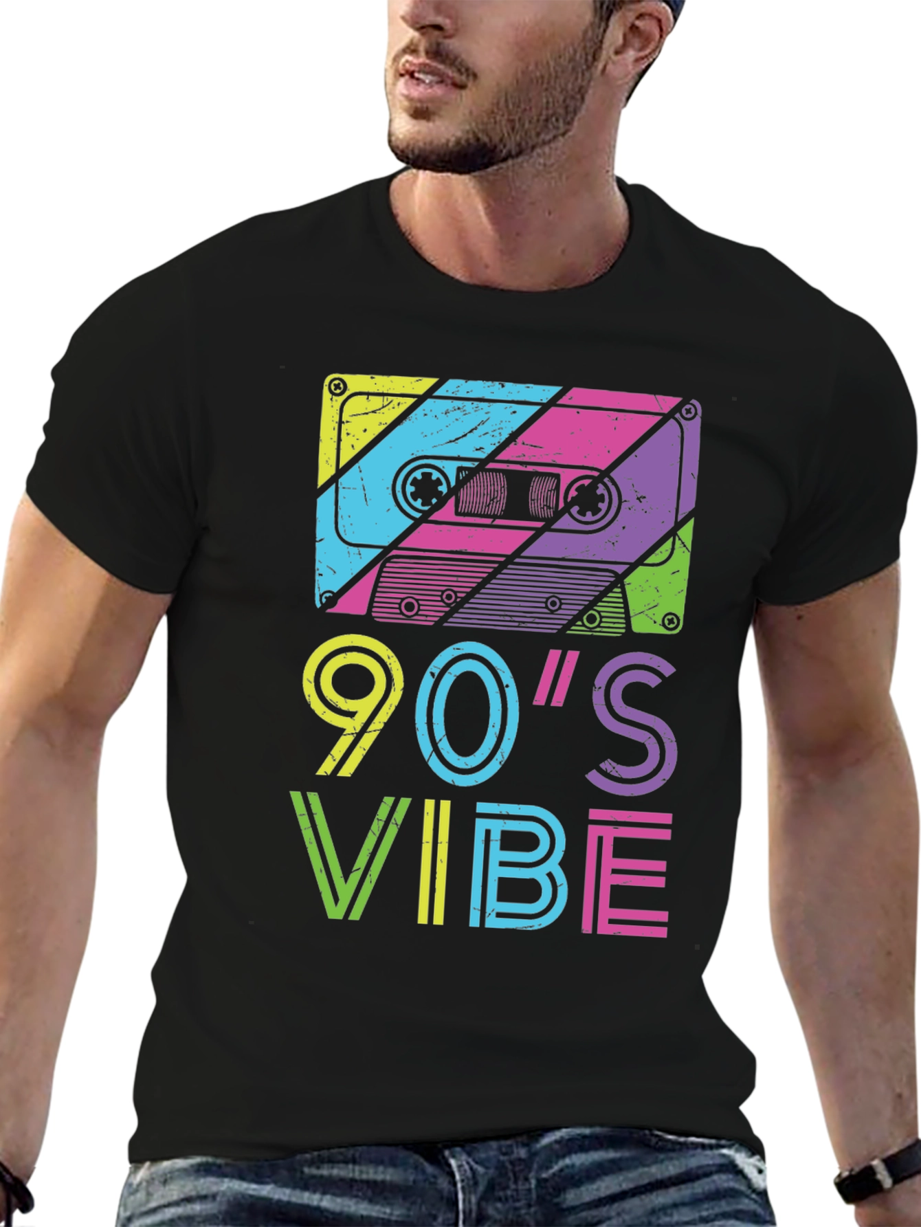 90s Vibe Graphic Tee - Retro Cassette Design