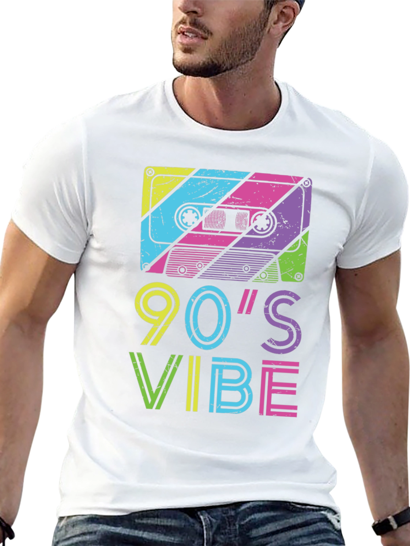 90s Vibe Graphic Tee - Retro Cassette Design