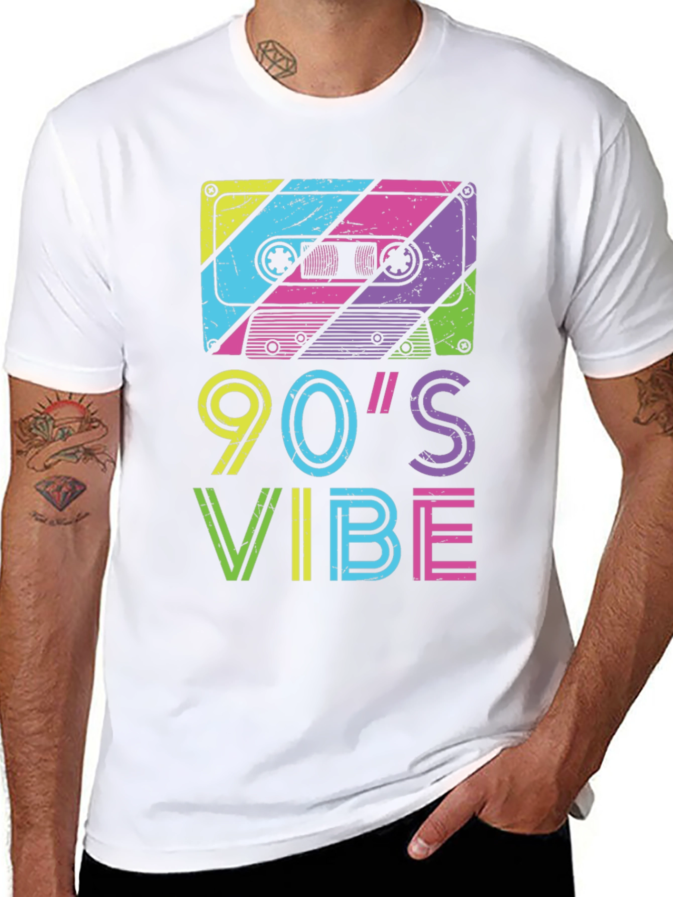 90s Vibe Graphic Tee - Retro Cassette Design