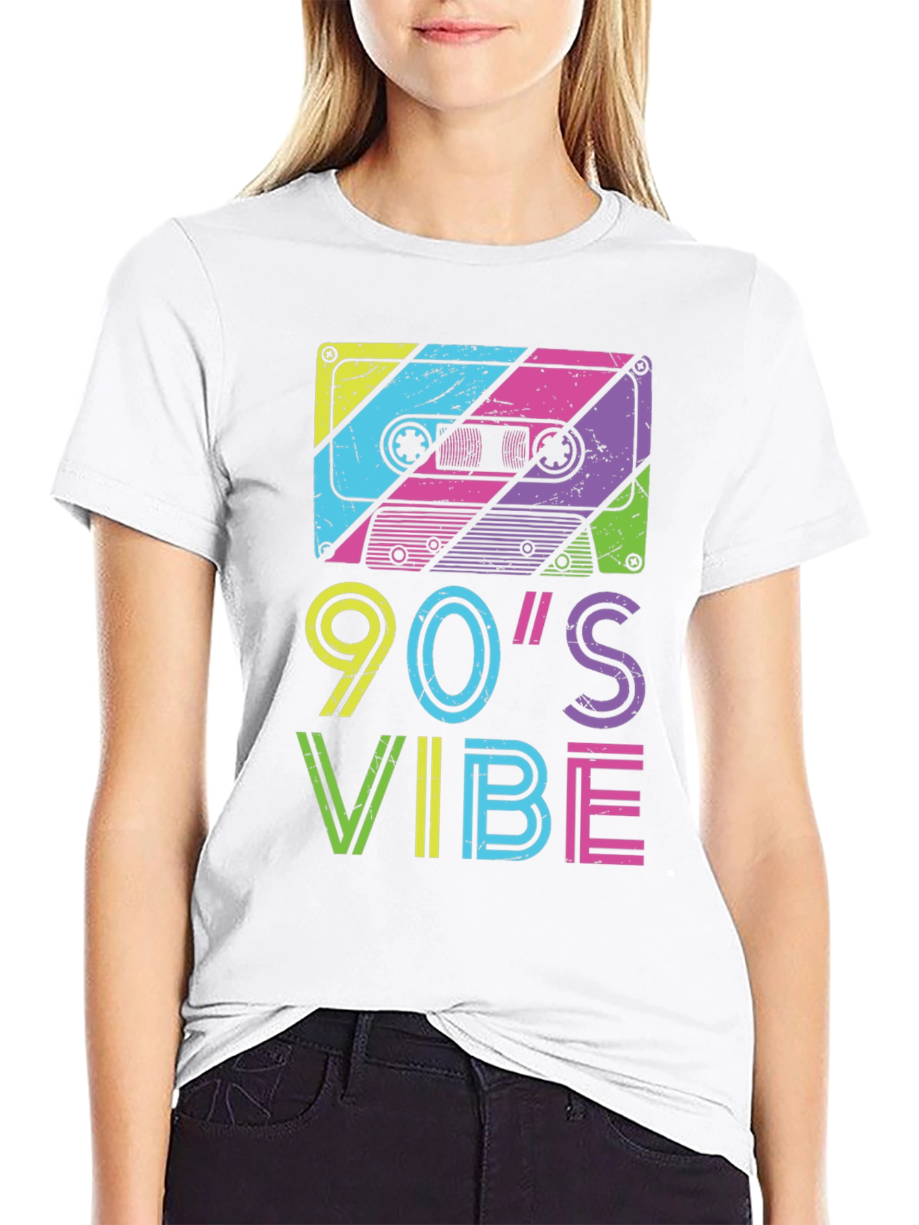 90s Vibe Graphic Tee - Retro Cassette Design
