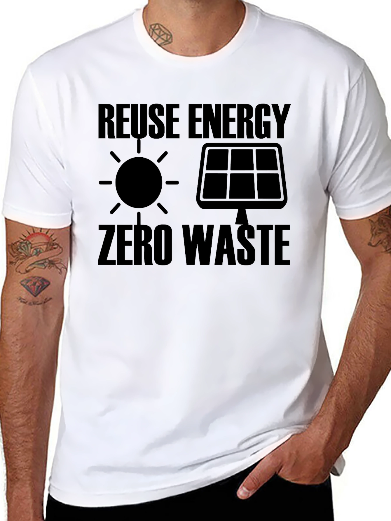 Eco-Friendly Reuse Energy Zero Waste Graphic Tee