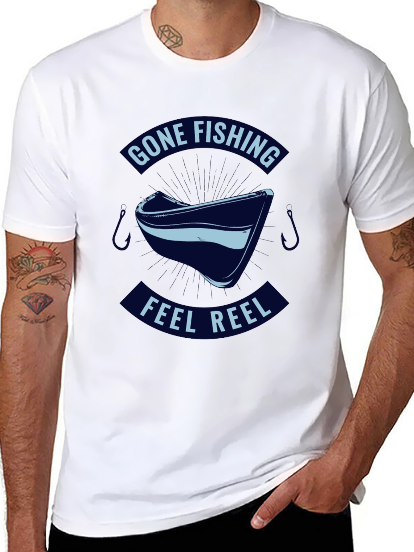 Gone Fishing Feel Reel T-Shirt - Black