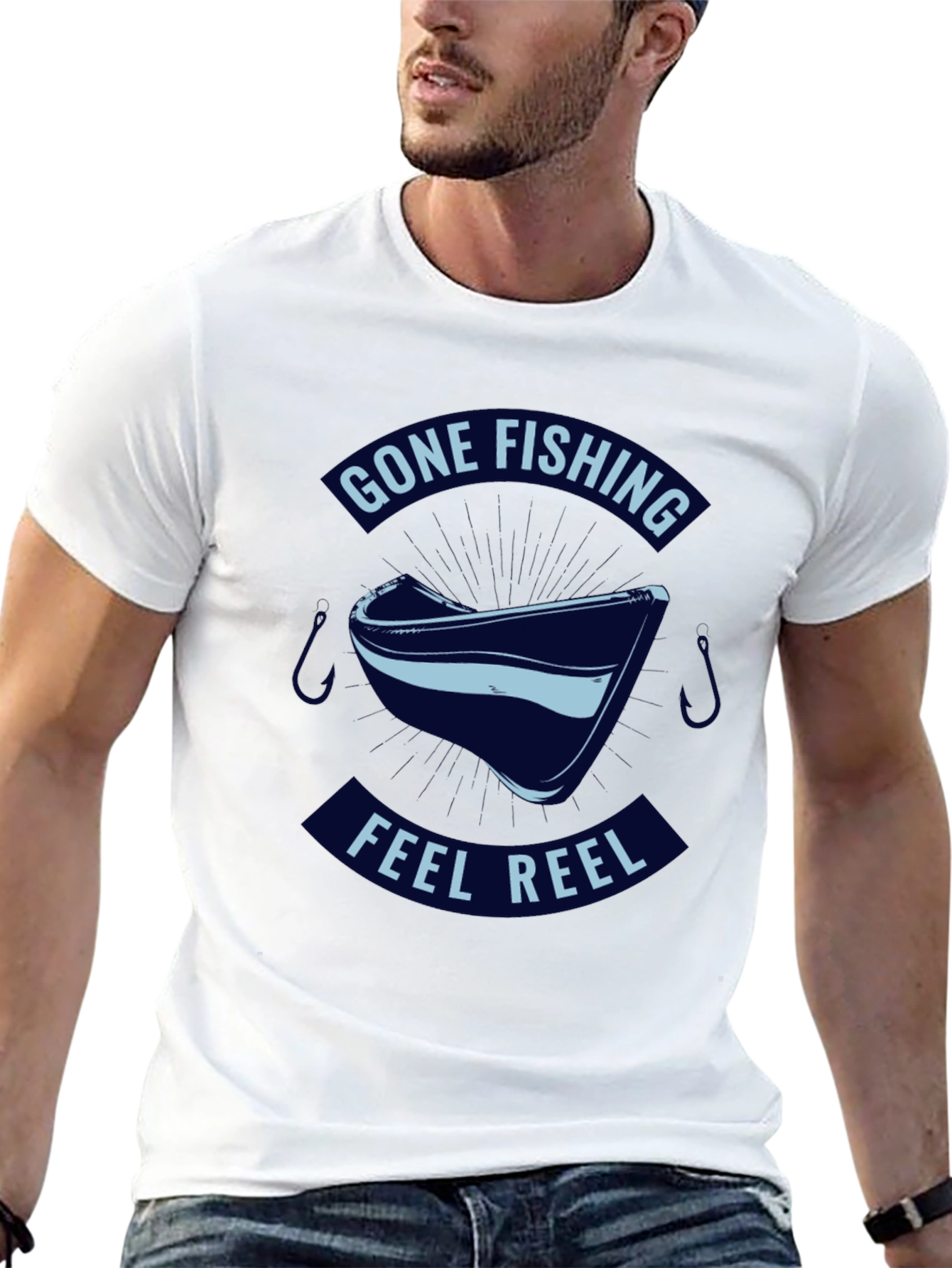 Gone Fishing Feel Reel T-Shirt - Black