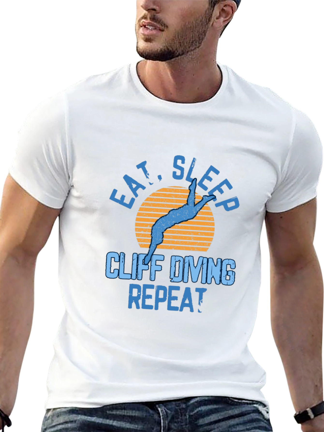 Cliff Diving T-Shirt - Eat Sleep Repeat