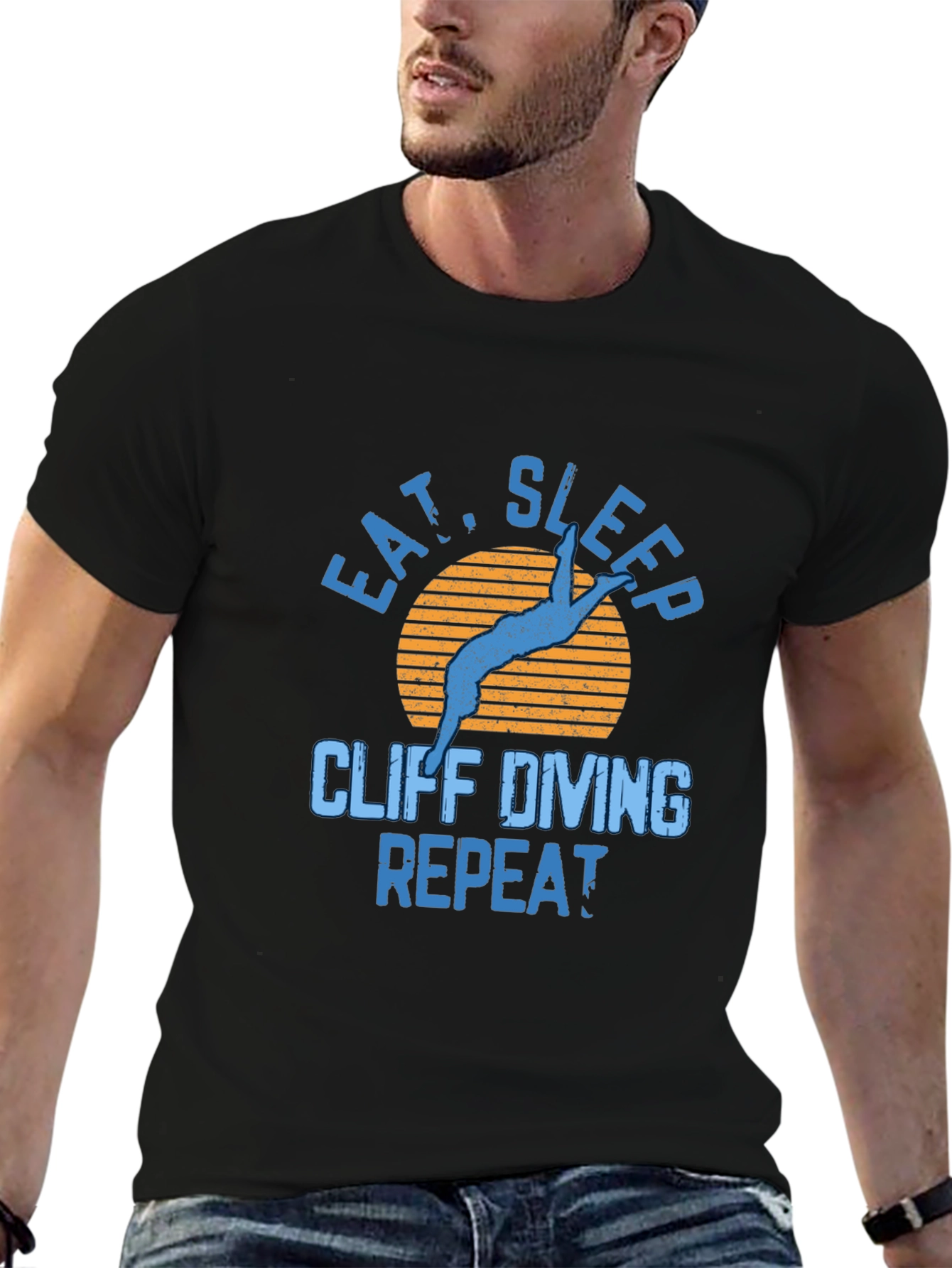 Cliff Diving T-Shirt - Eat Sleep Repeat