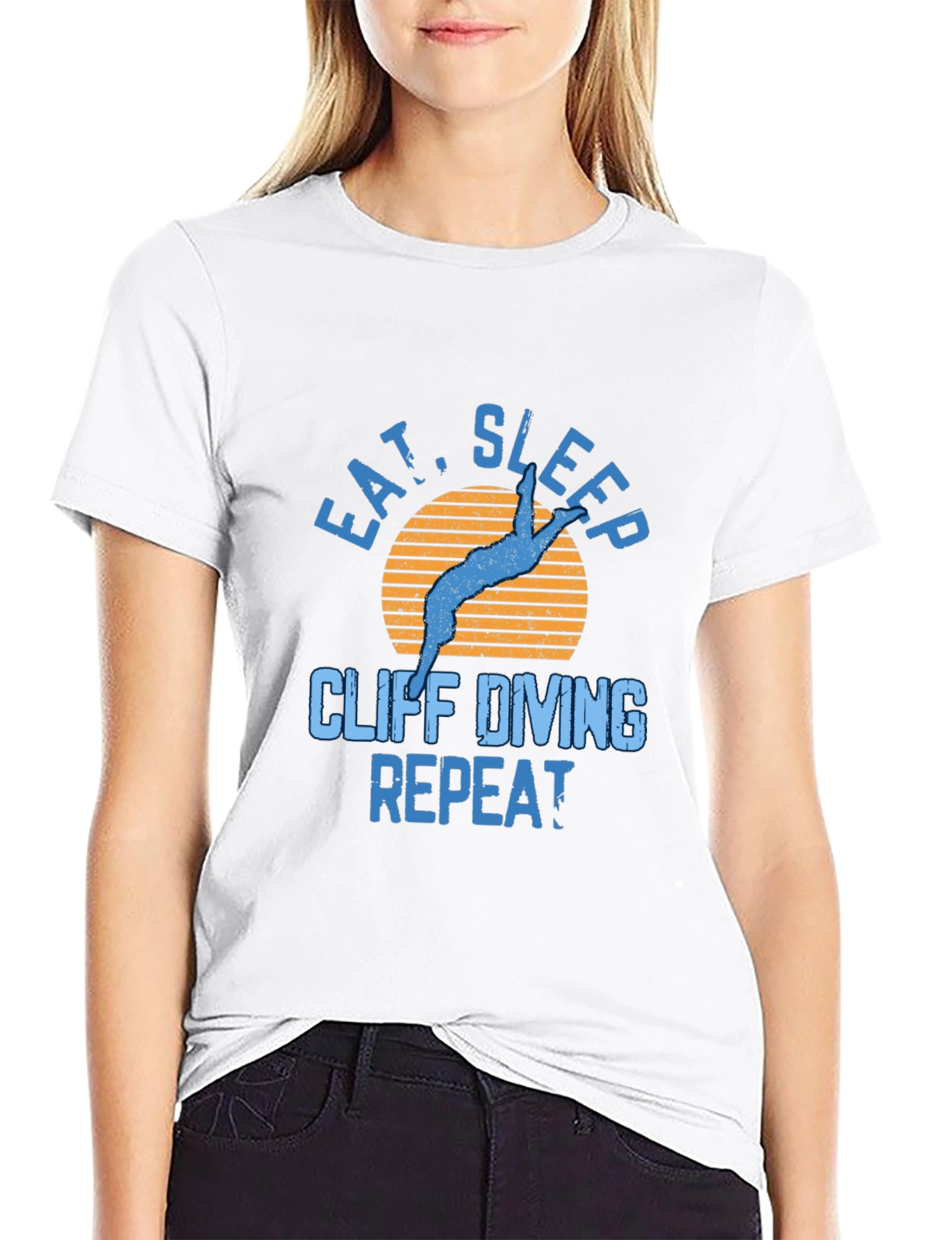 Cliff Diving T-Shirt - Eat Sleep Repeat