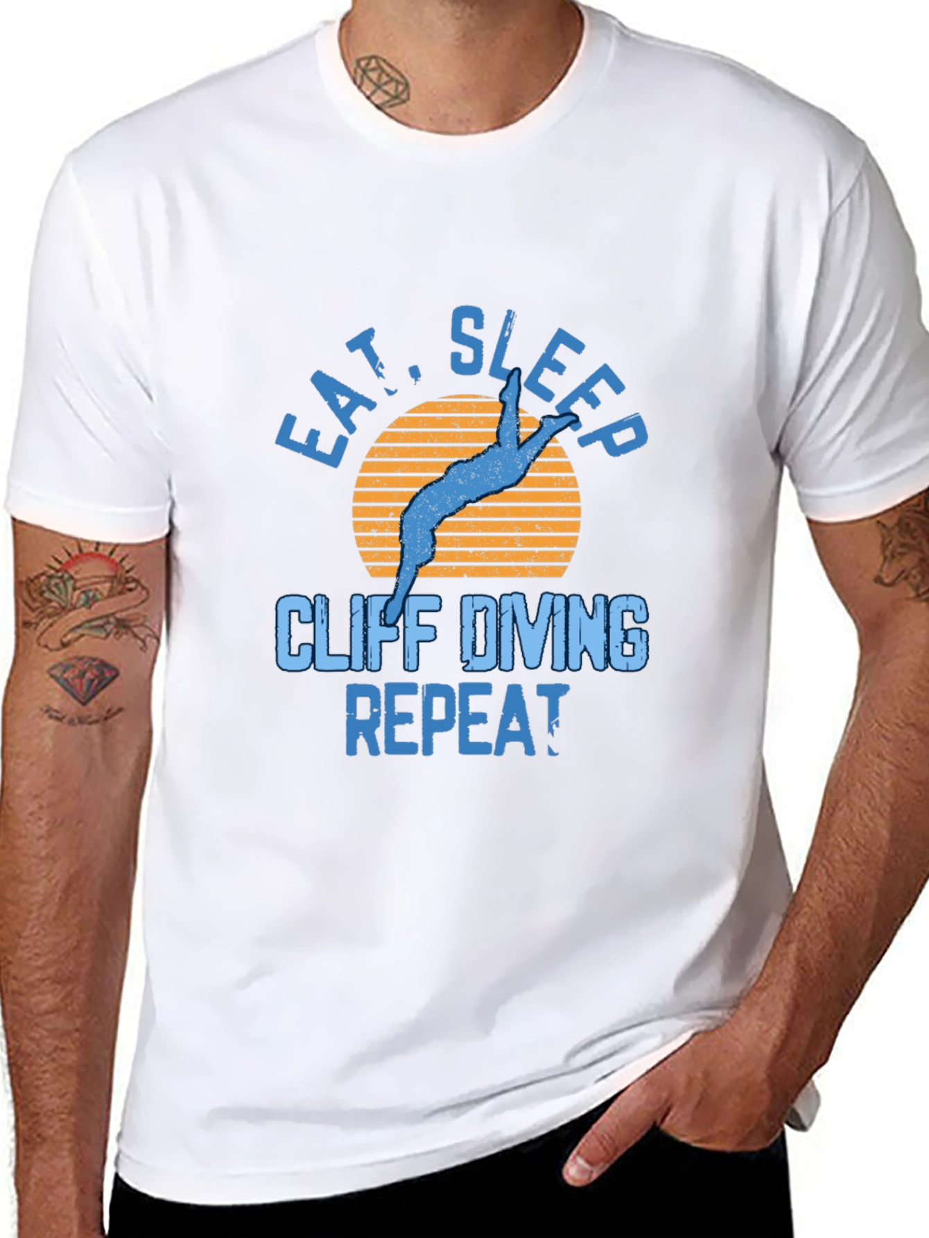 Cliff Diving T-Shirt - Eat Sleep Repeat