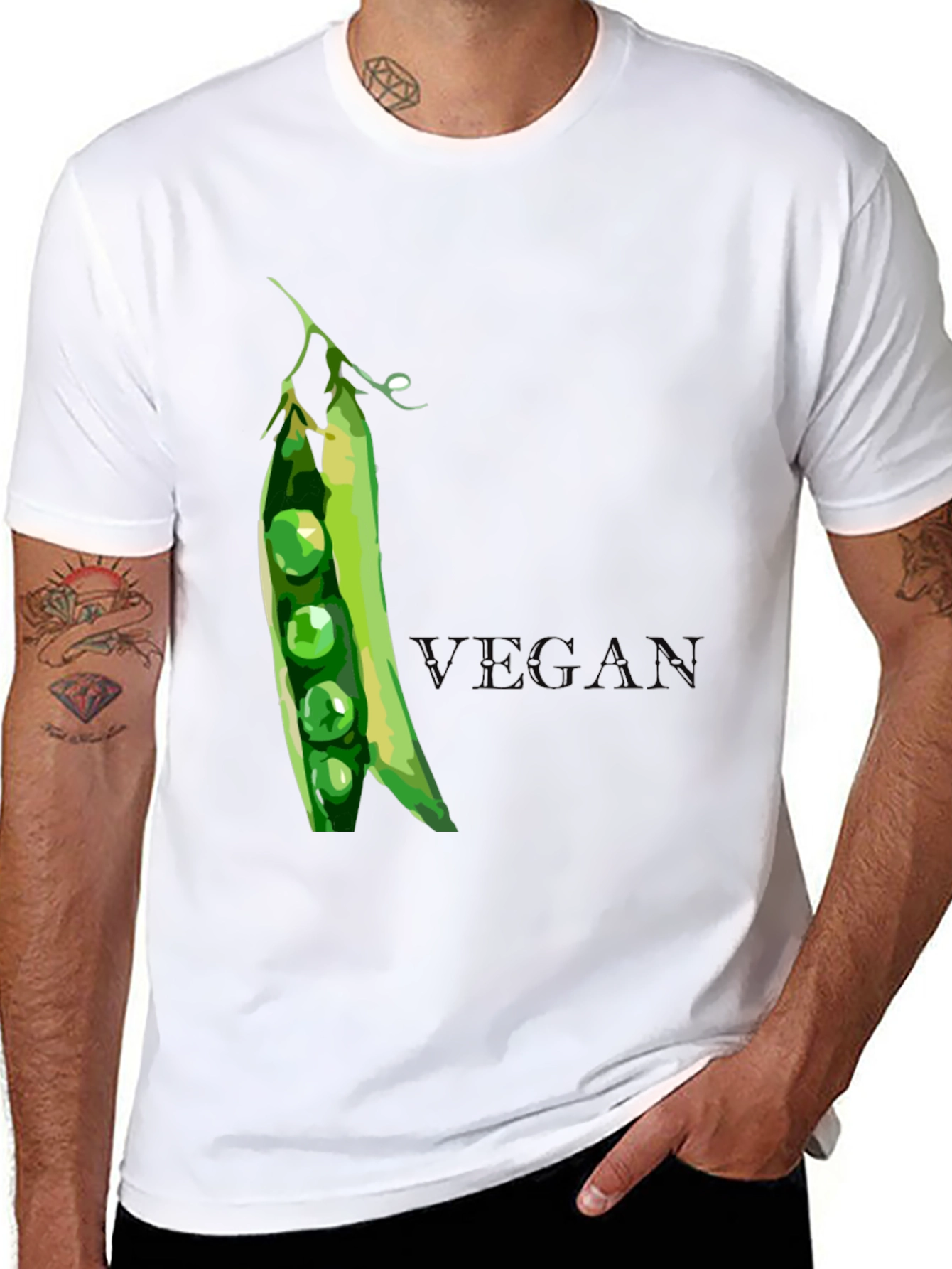 Vegan Pea Pod Graphic T-Shirt
