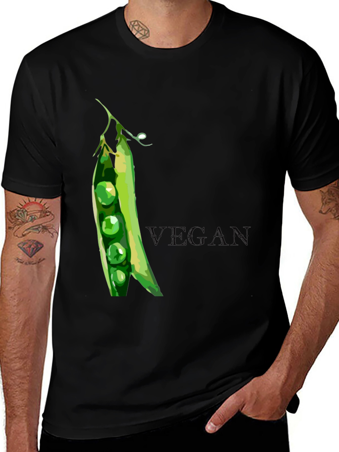 Vegan Pea Pod Graphic T-Shirt