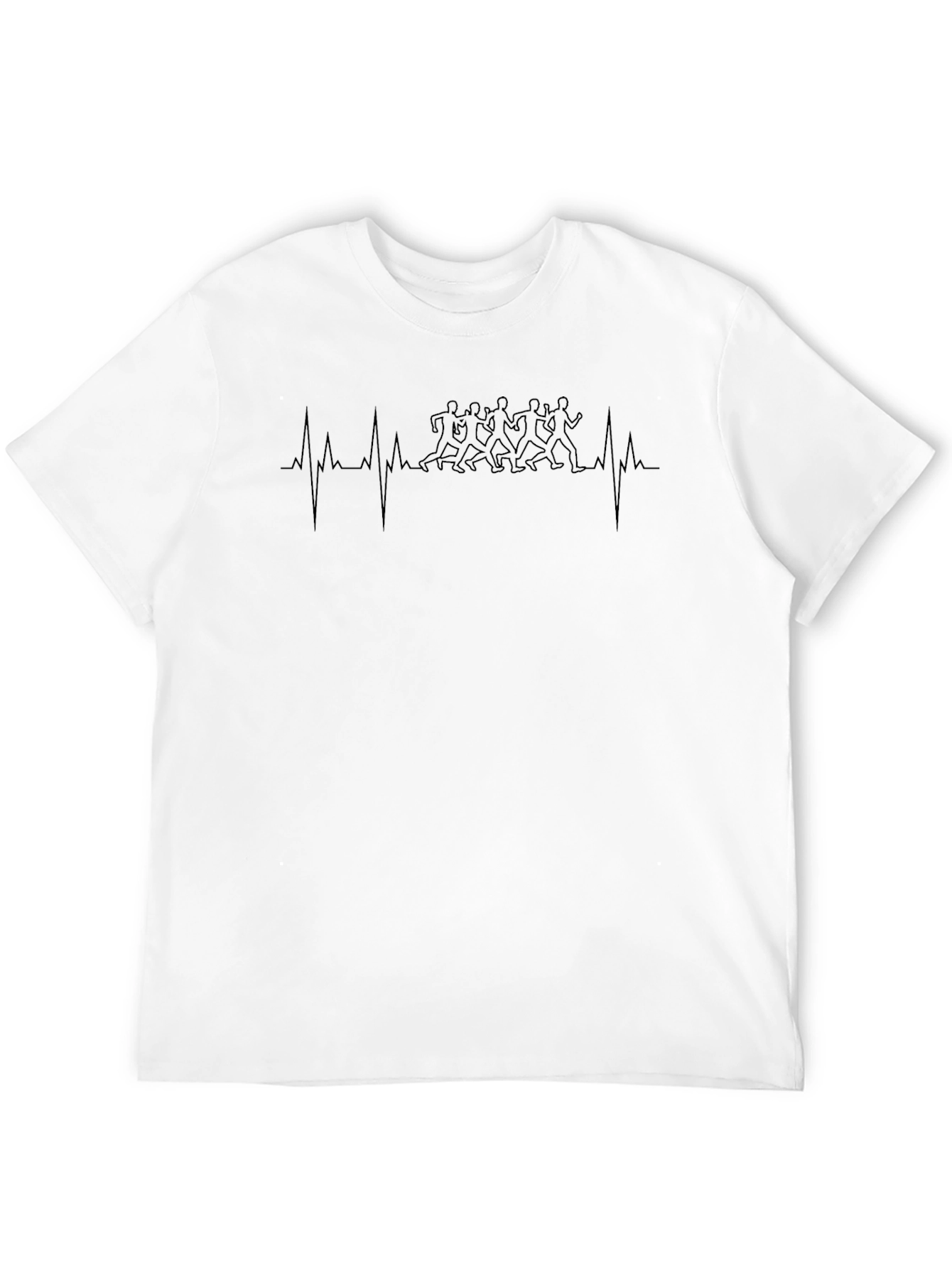 Runner Heartbeat T-Shirt - Black Graphic Tee