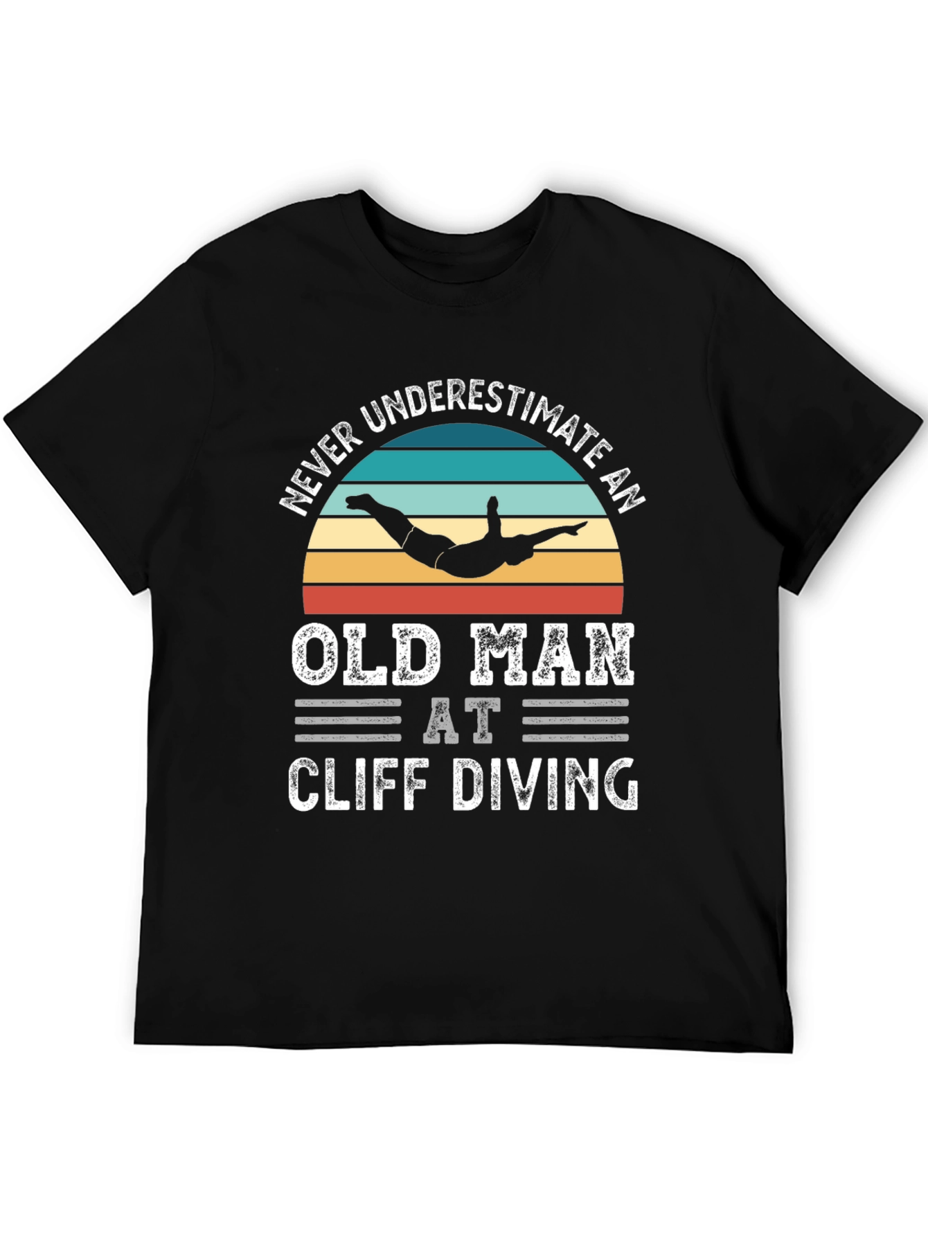 Never Underestimate an Old Man Cliff Diving T-Shirt