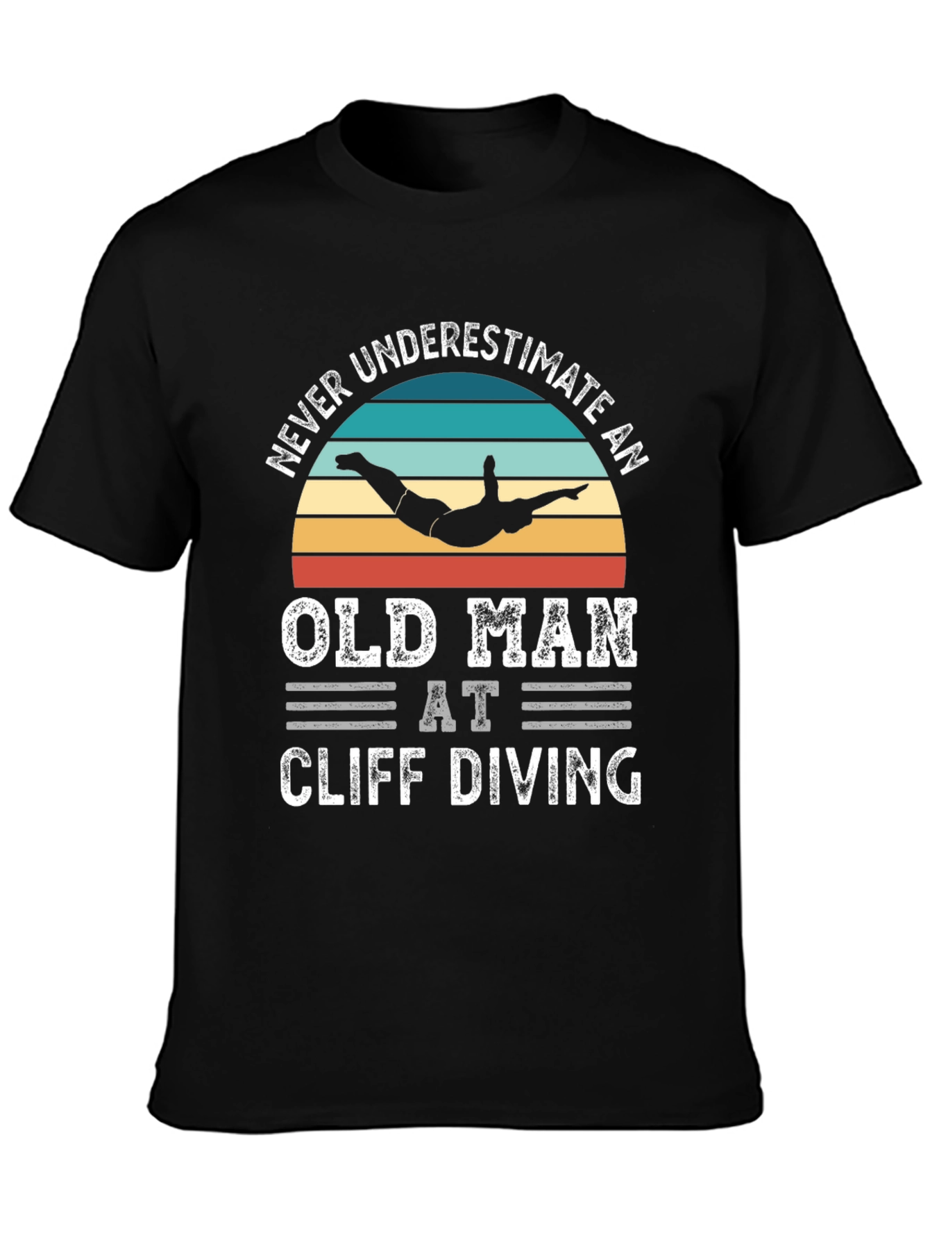 Never Underestimate an Old Man Cliff Diving T-Shirt
