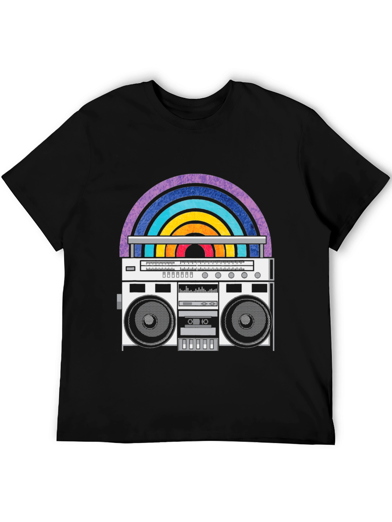 Retro Boombox Rainbow Graphic Tee