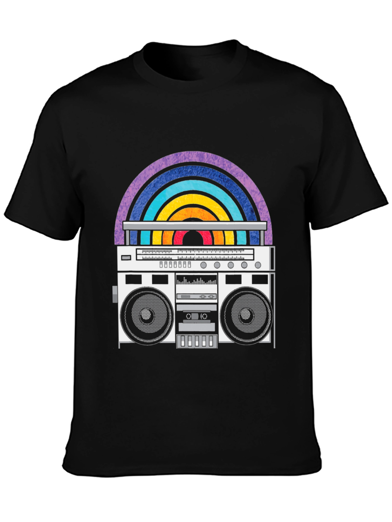Retro Boombox Rainbow Graphic Tee