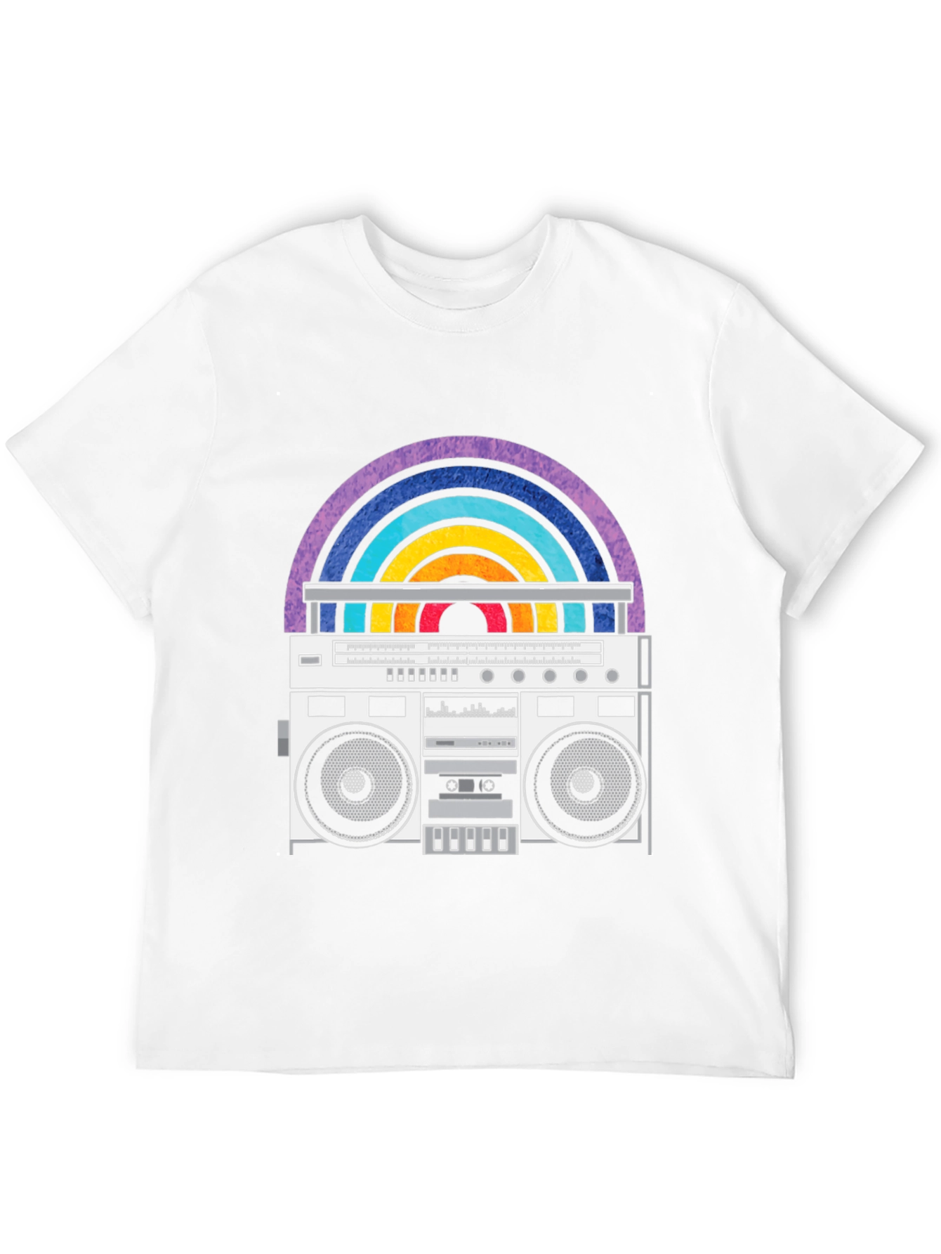 Retro Boombox Rainbow Graphic Tee