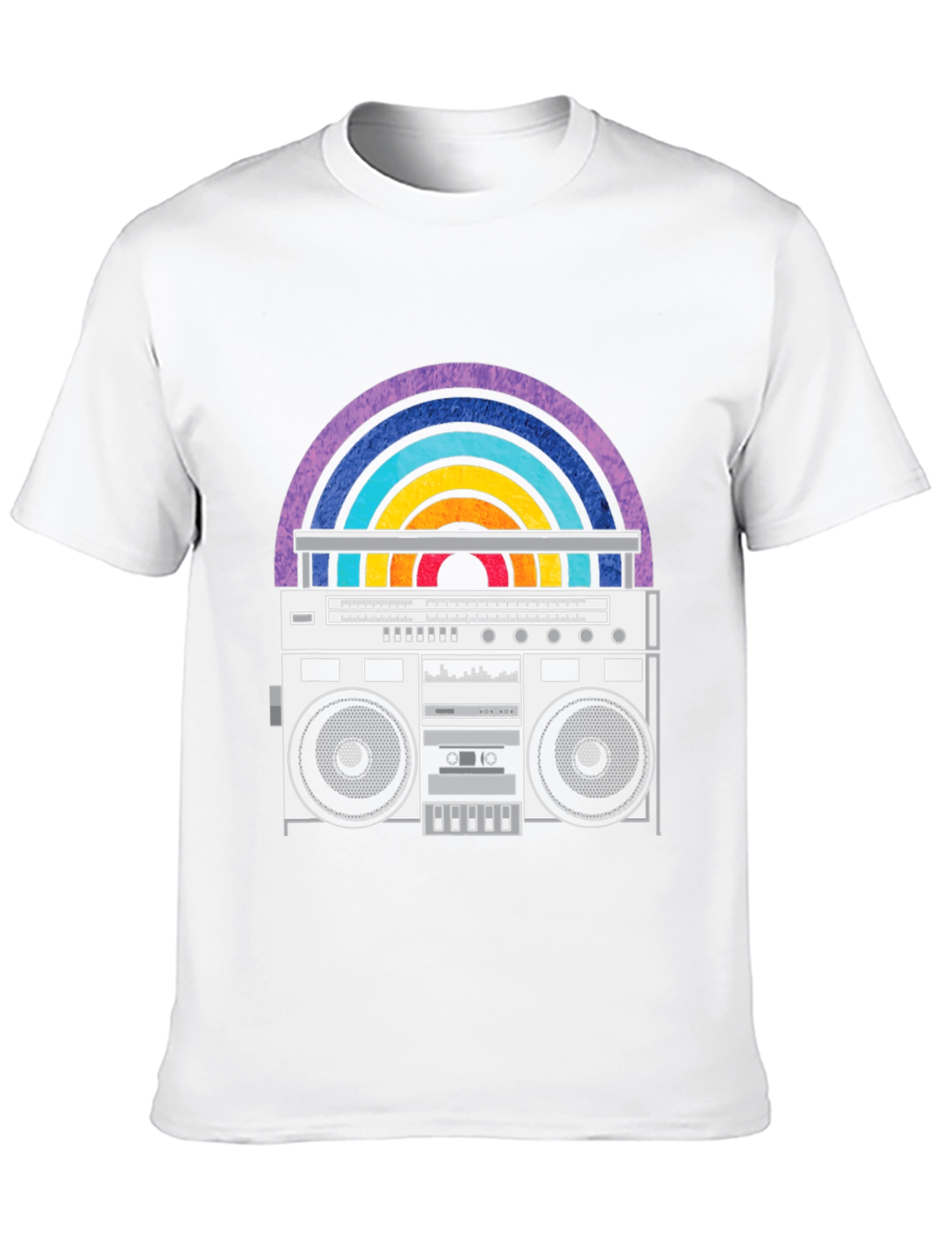 Retro Boombox Rainbow Graphic Tee
