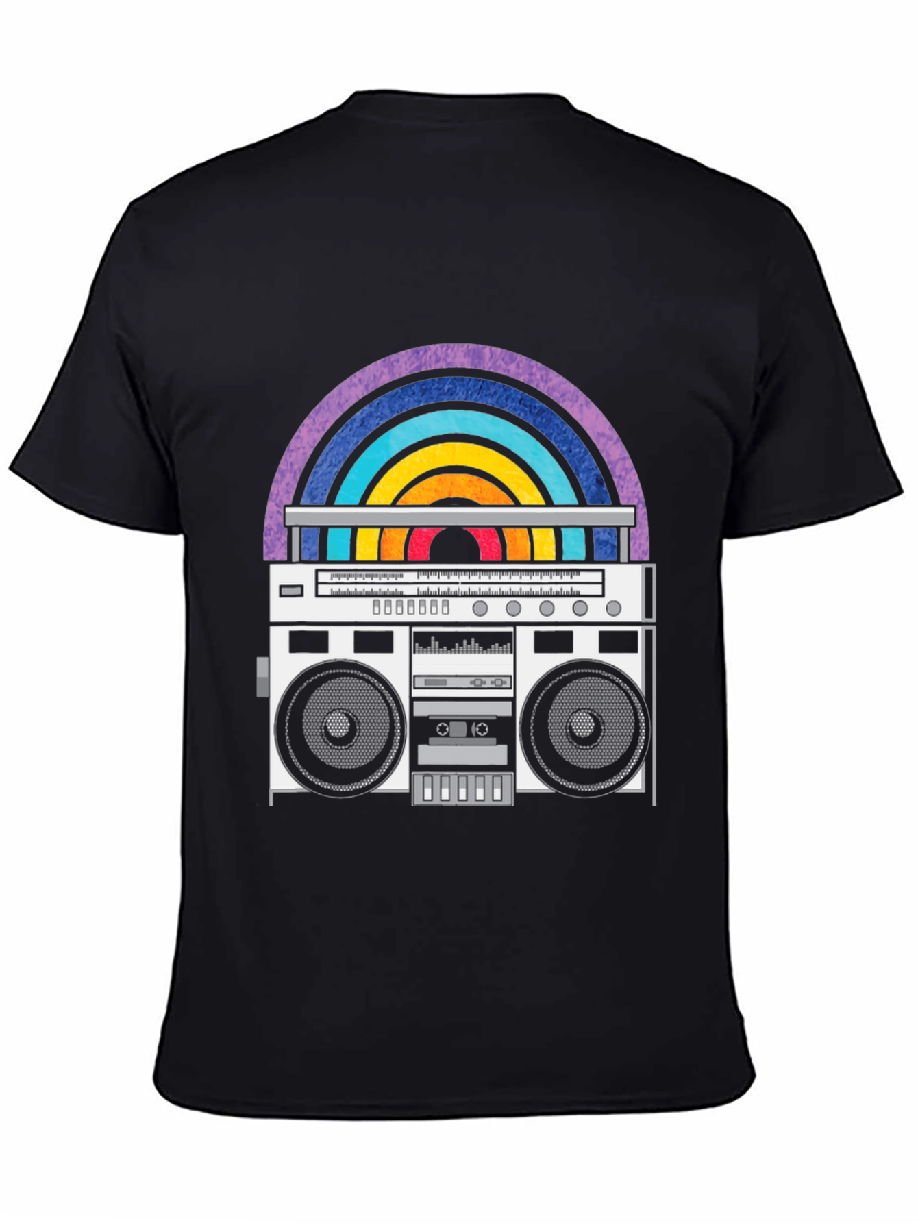 Retro Boombox Rainbow Graphic Tee