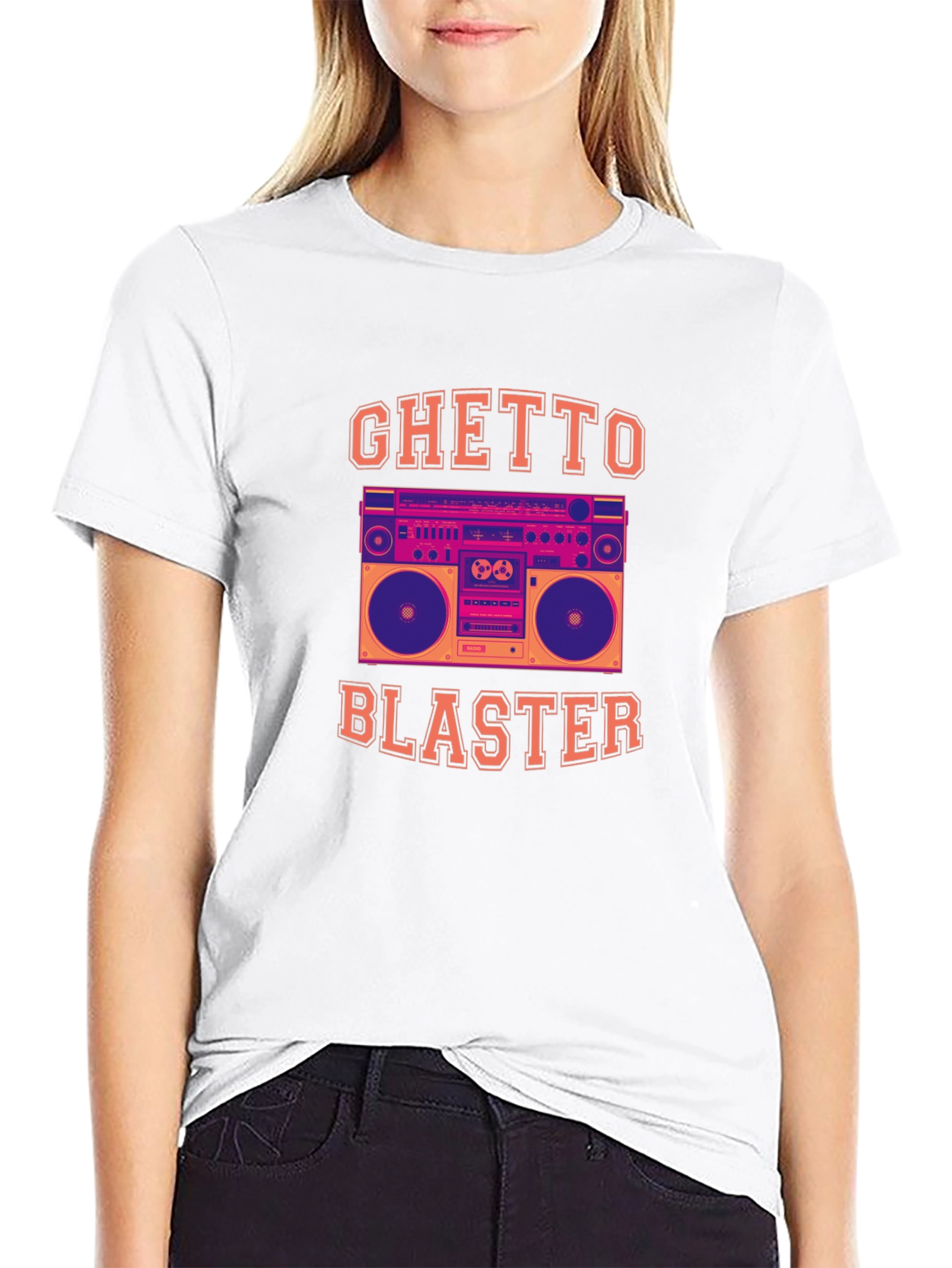 Ghetto Blaster Graphic Tee - Retro Boombox T-Shirt