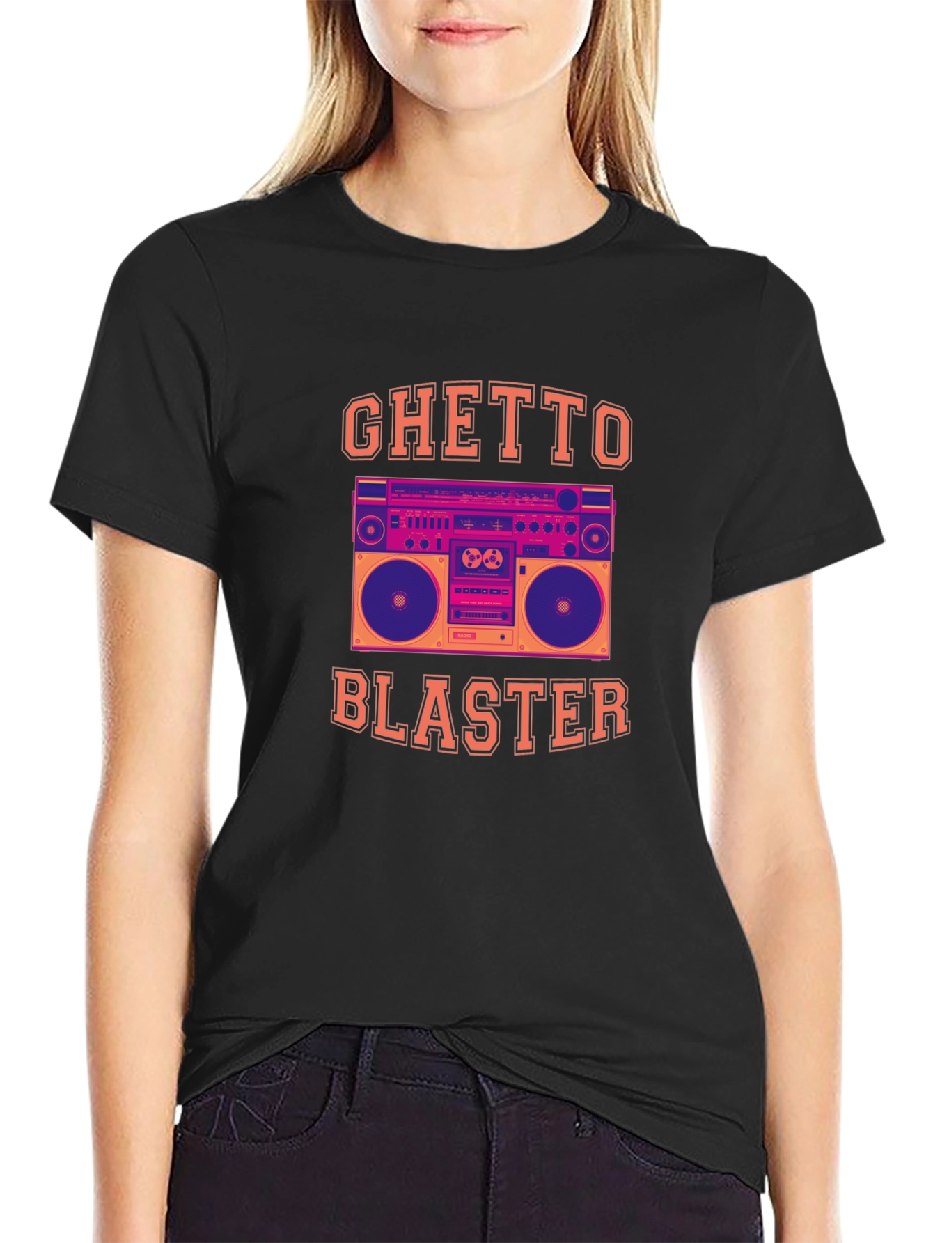 Ghetto Blaster Graphic Tee - Retro Boombox T-Shirt