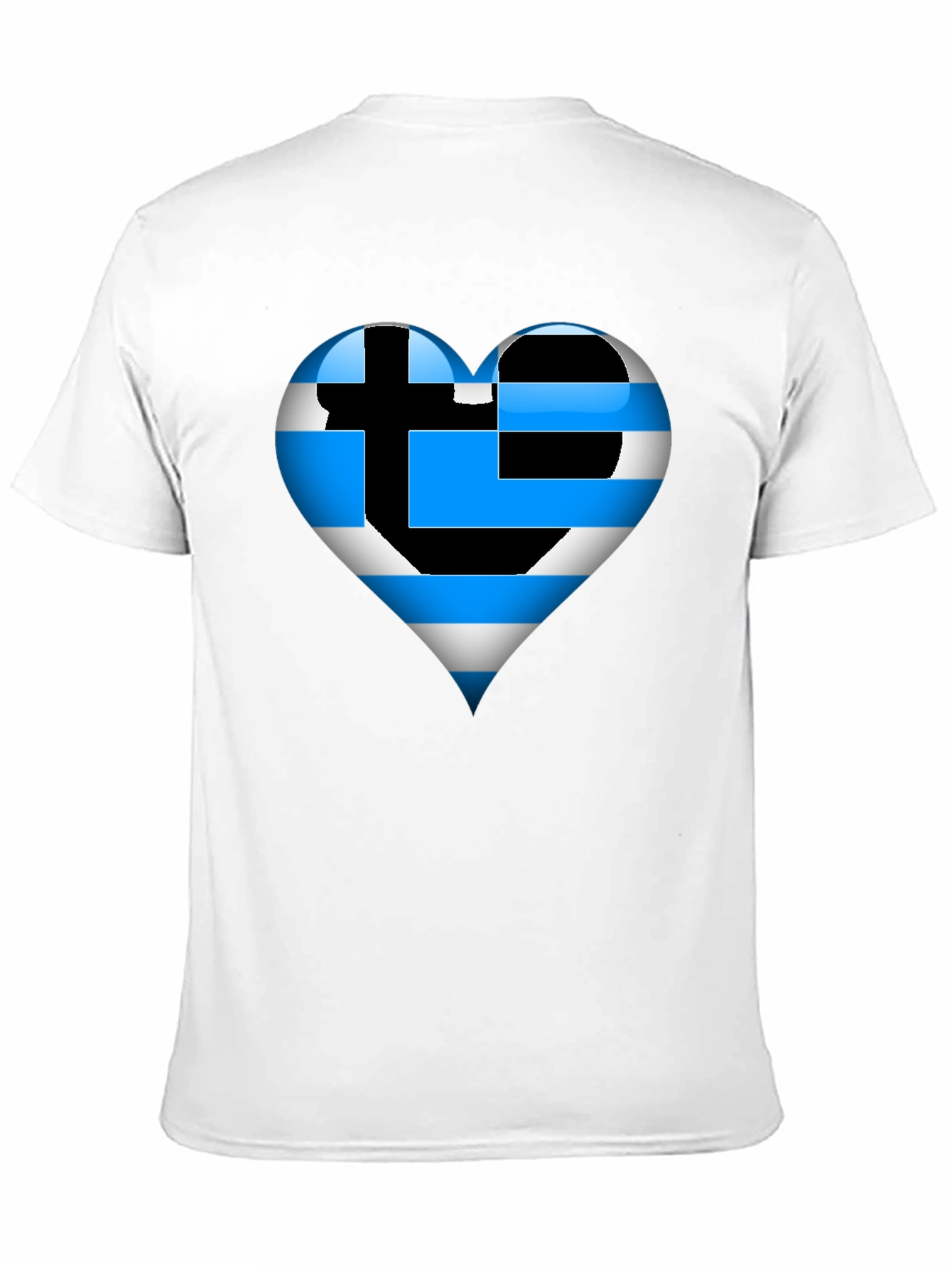 Greek Flag Heart T-Shirt - Show Your Pride