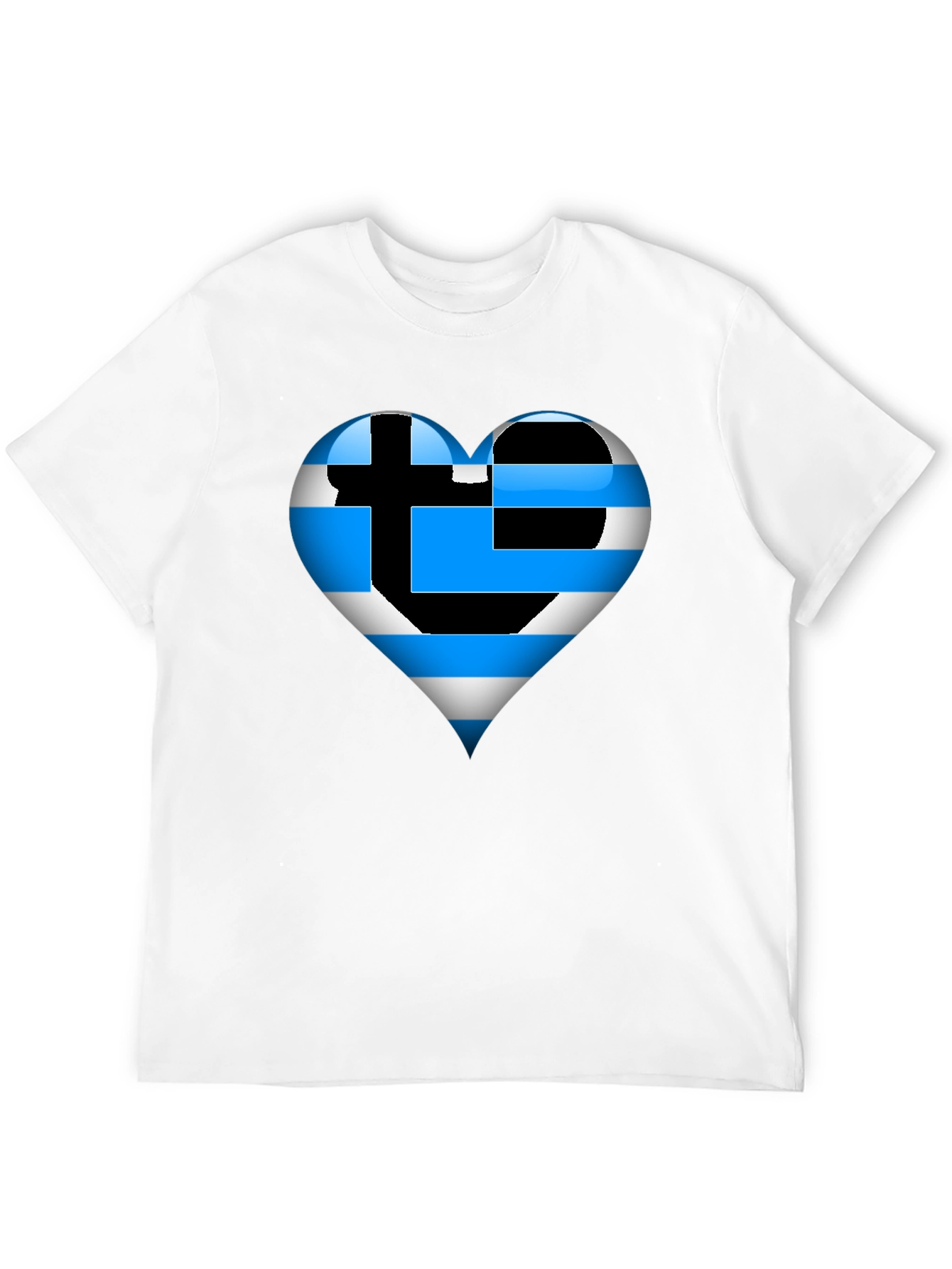 Greek Flag Heart T-Shirt - Show Your Pride