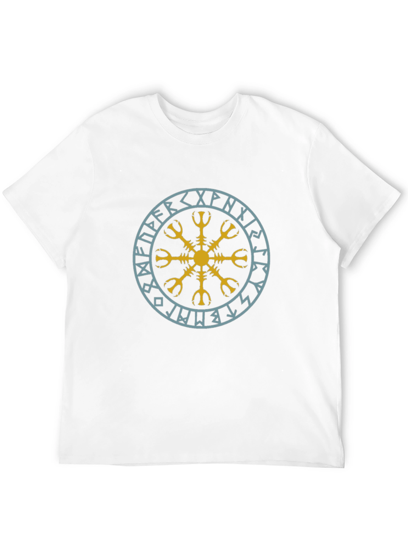 Viking Rune Circle Graphic Tee - Black