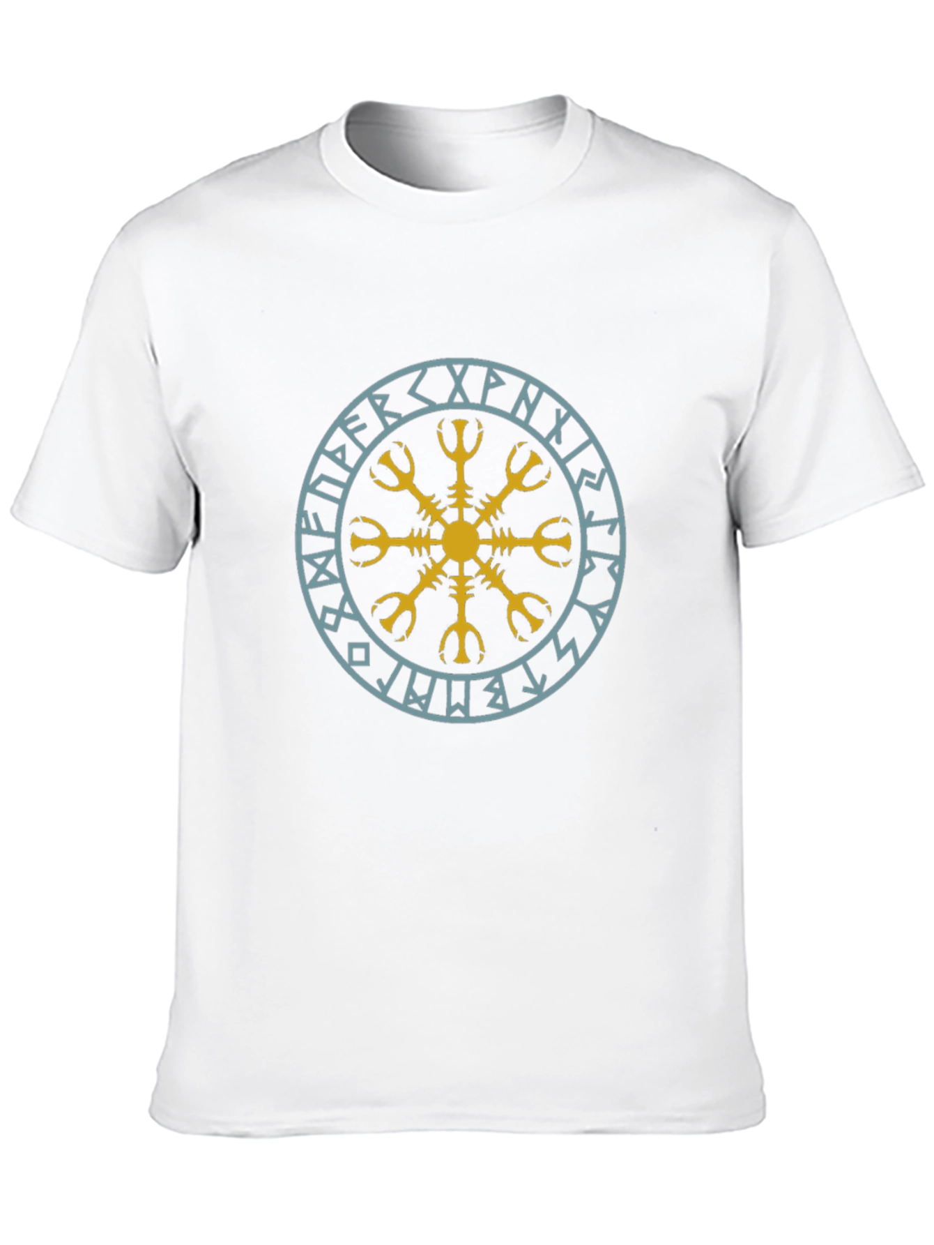 Viking Rune Circle Graphic Tee - Black