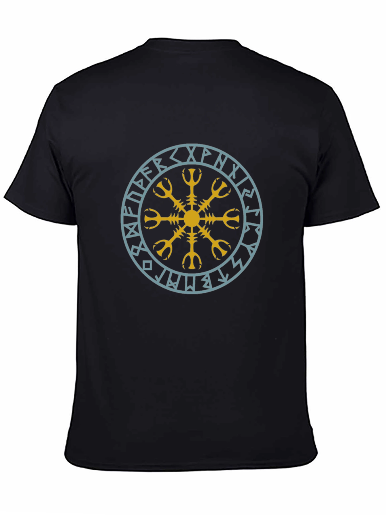 Viking Rune Circle Graphic Tee - Black
