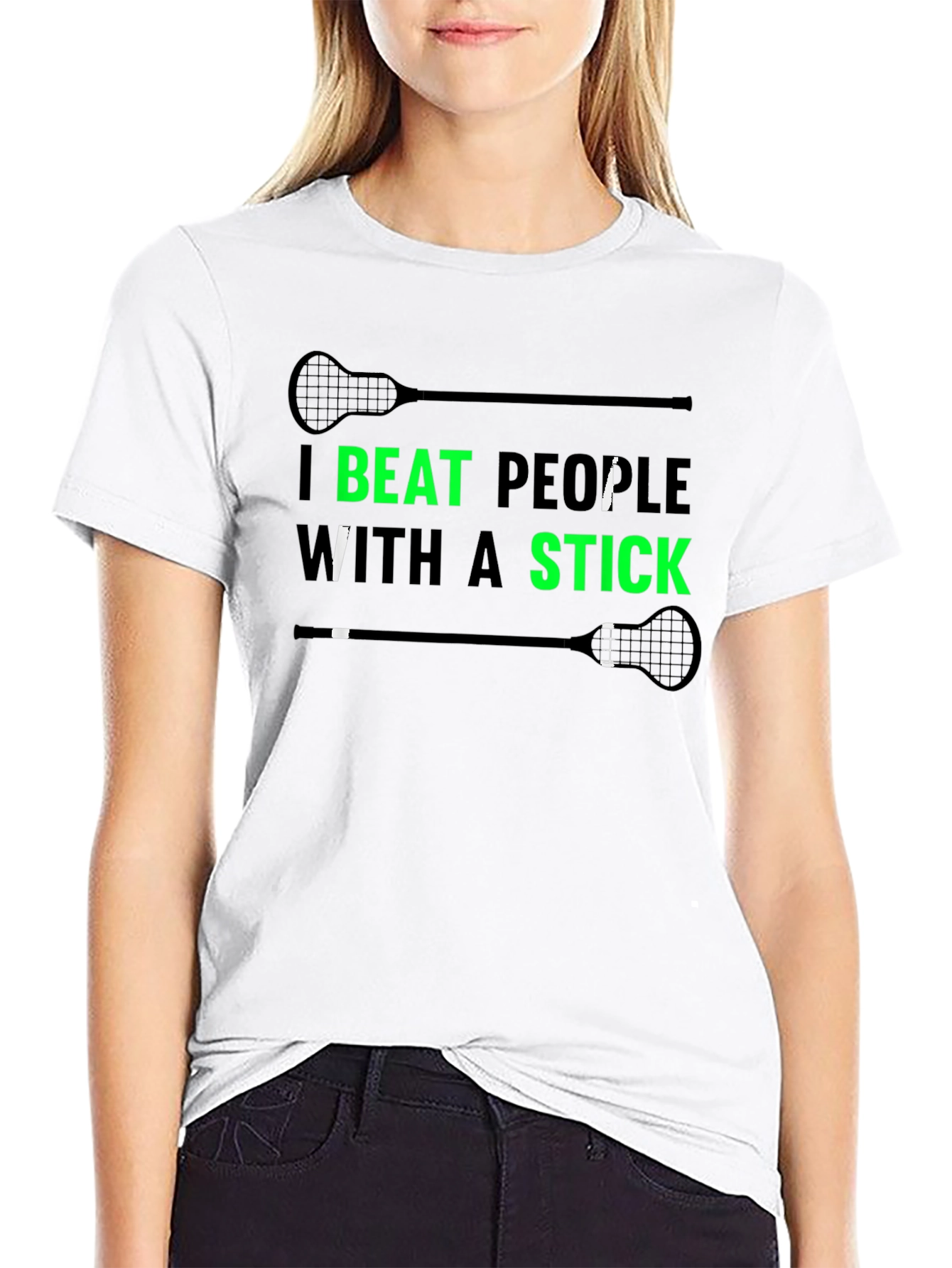 Lacrosse T-Shirt - I Beat People With A Stick