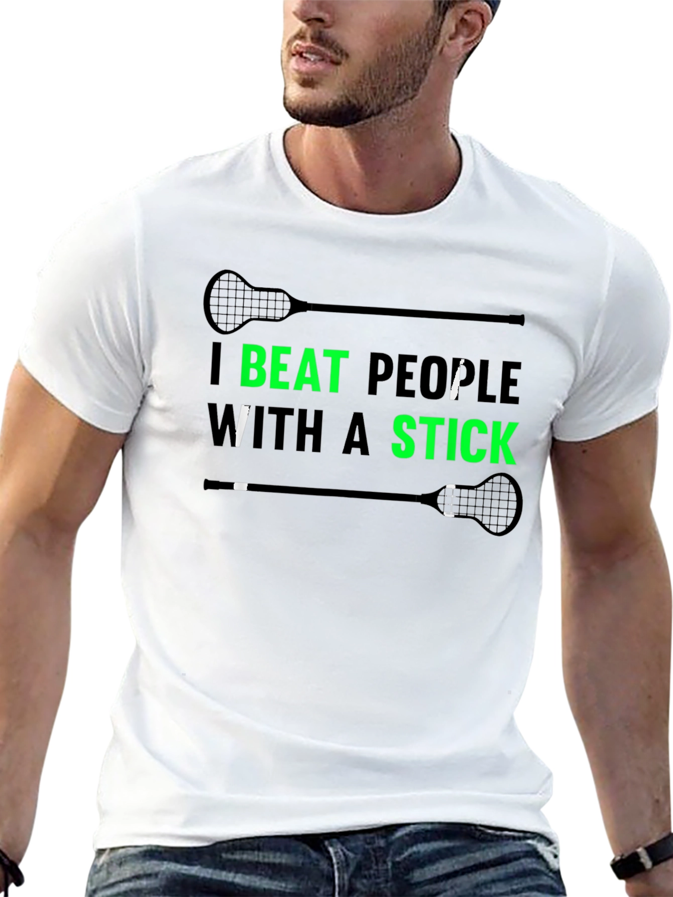 Lacrosse T-Shirt - I Beat People With A Stick