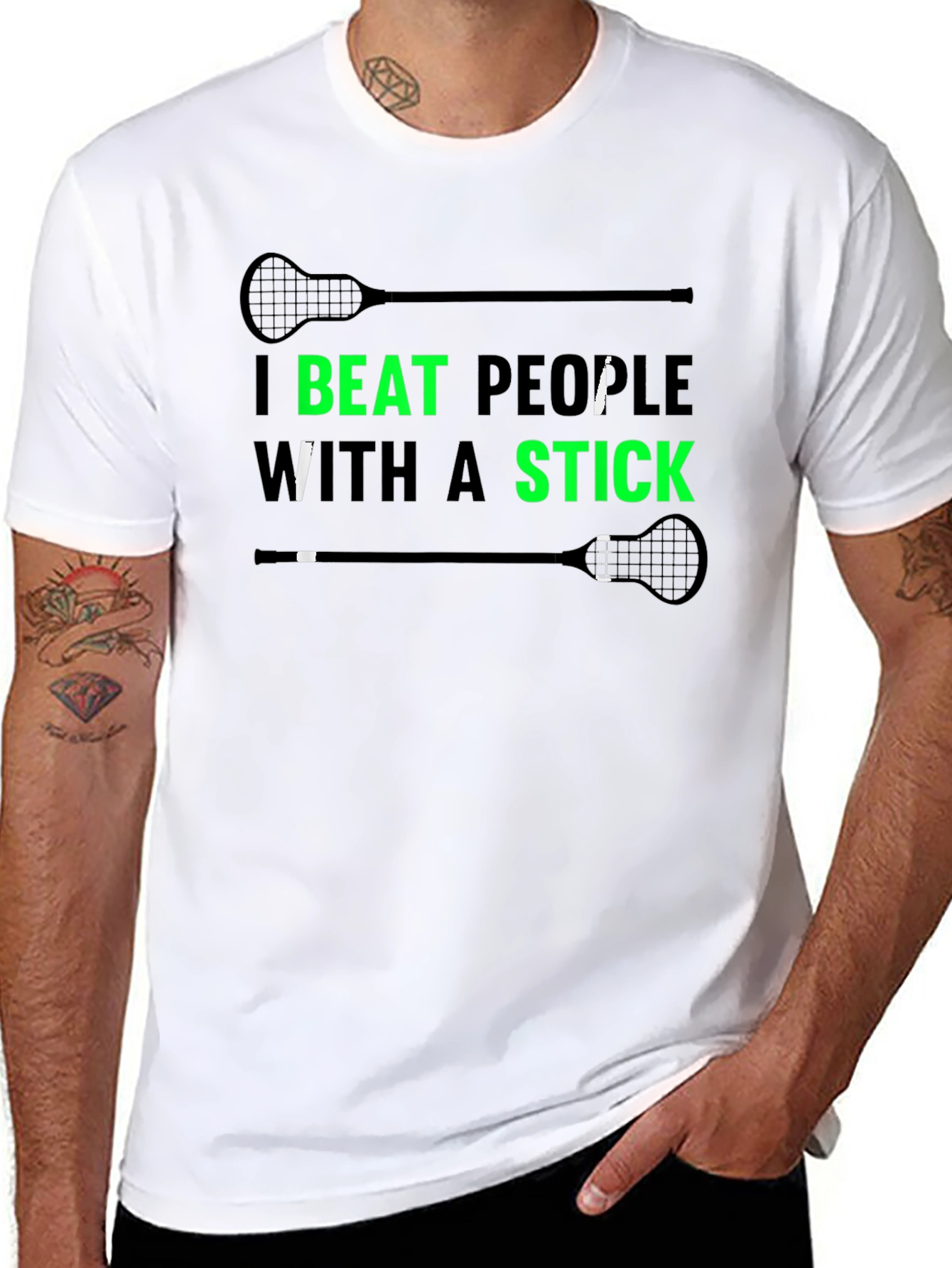 Lacrosse T-Shirt - I Beat People With A Stick