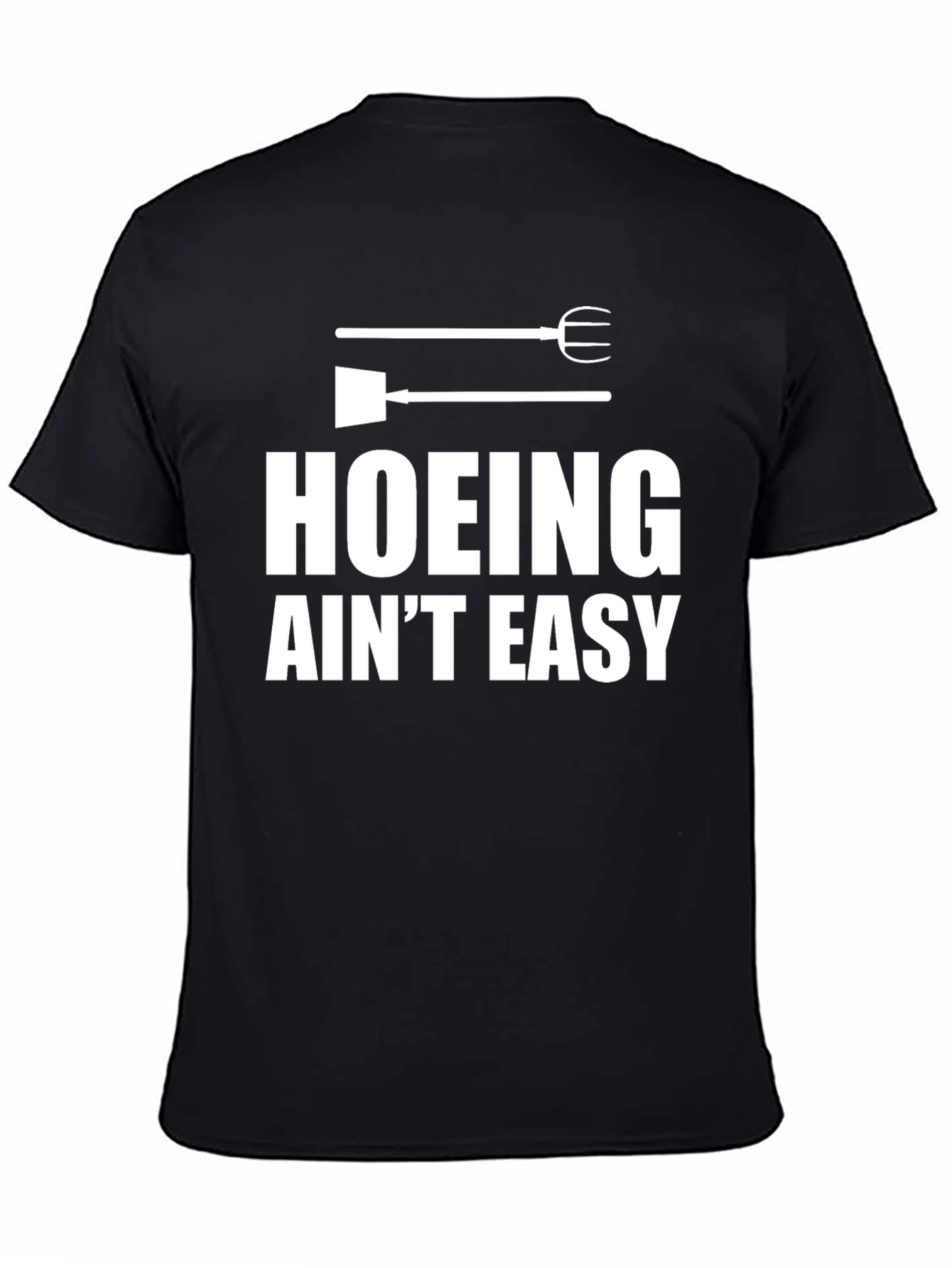 Hoeing Aint Easy Graphic Tee - Mens Black T-Shirt