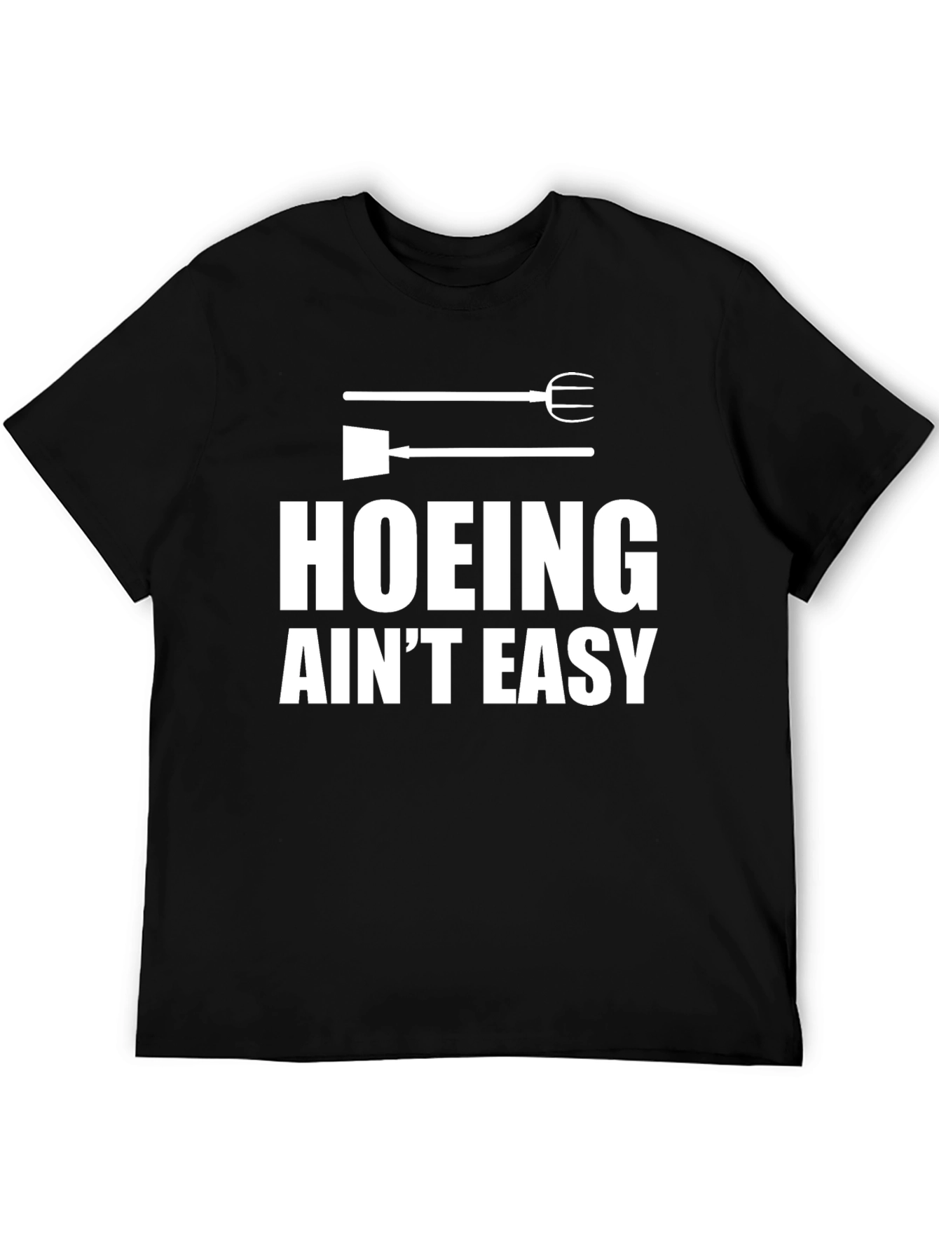 Hoeing Aint Easy Graphic Tee - Mens Black T-Shirt