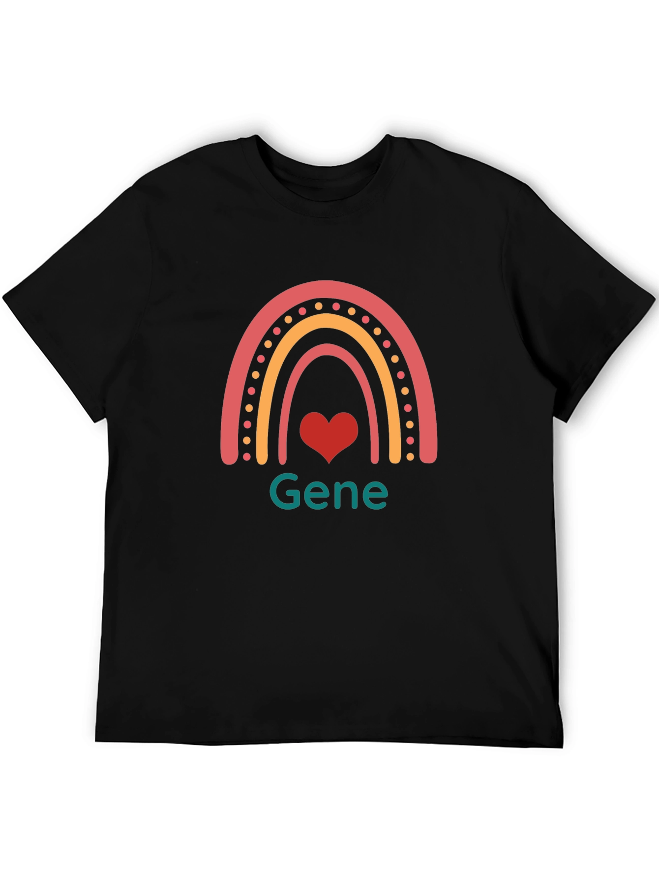Rainbow Heart Gene Black T-Shirt