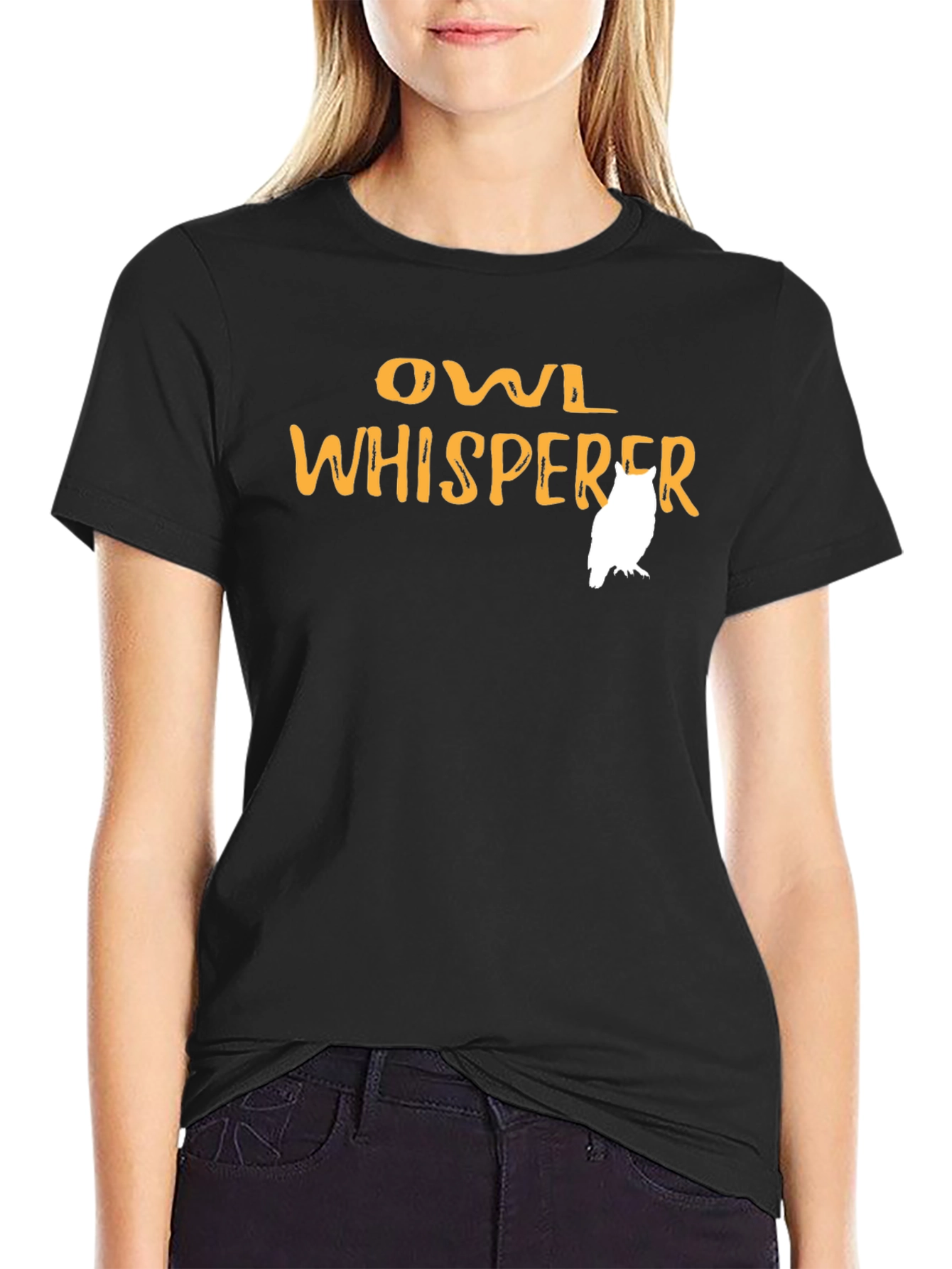 Owl Whisperer Graphic Tee - Black Cotton Shirt