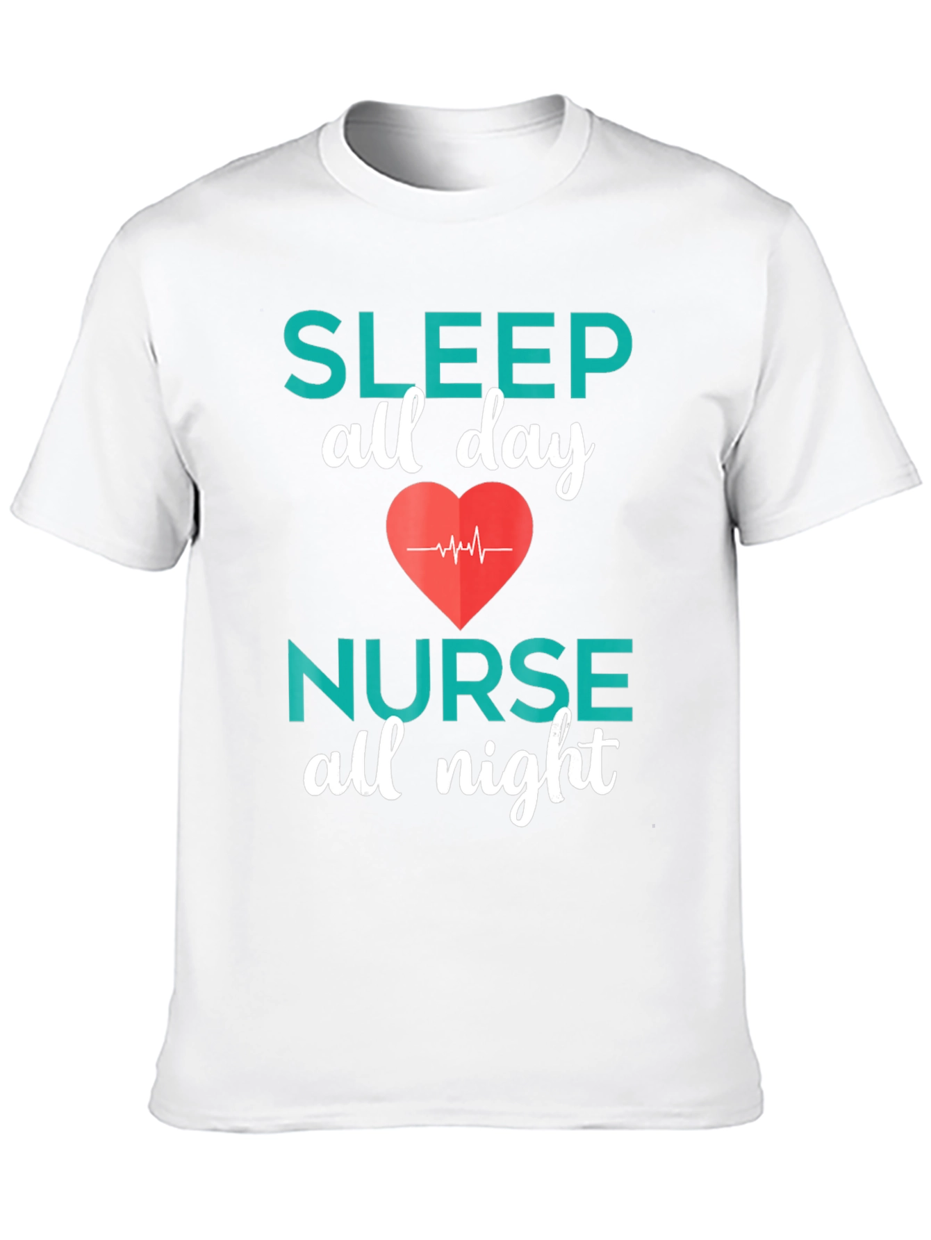 Nurse Sleep All Day Black T-Shirt