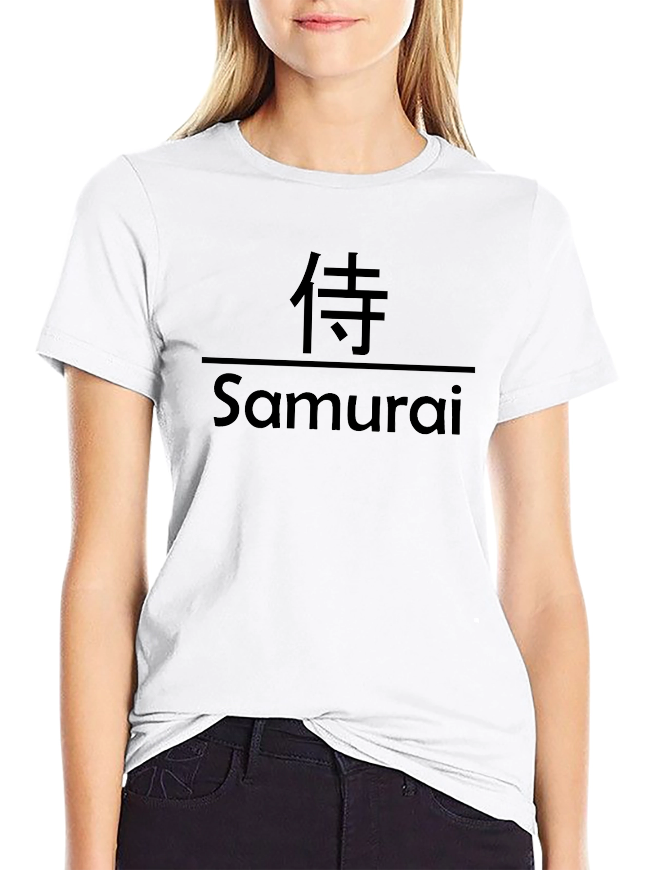 Samurai Graphic Print Black T-Shirt