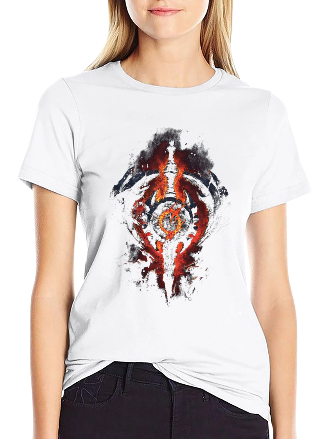 Fiery Symbol Graphic Black T-Shirt
