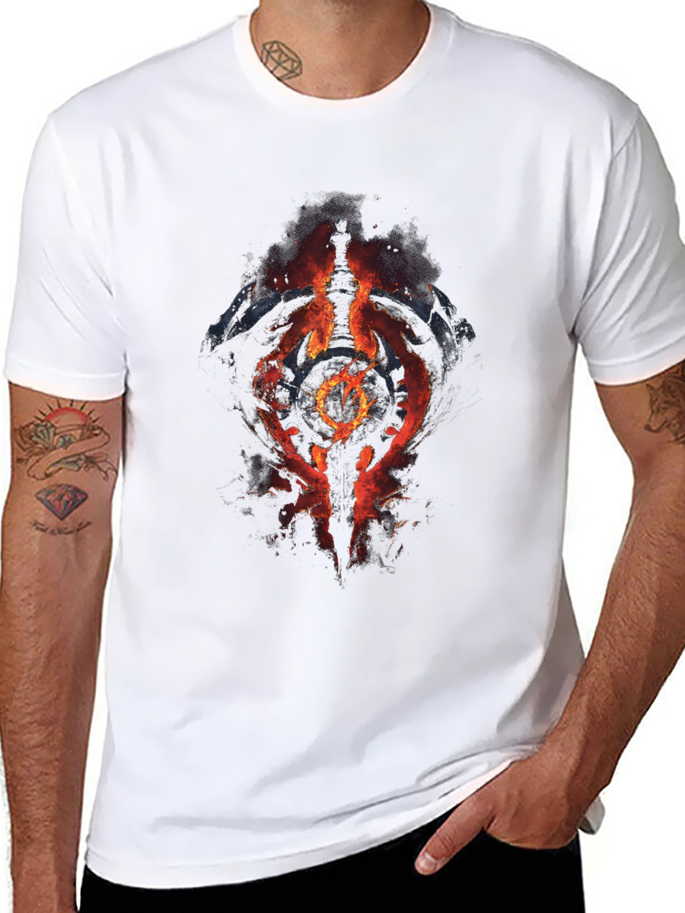 Fiery Symbol Graphic Black T-Shirt